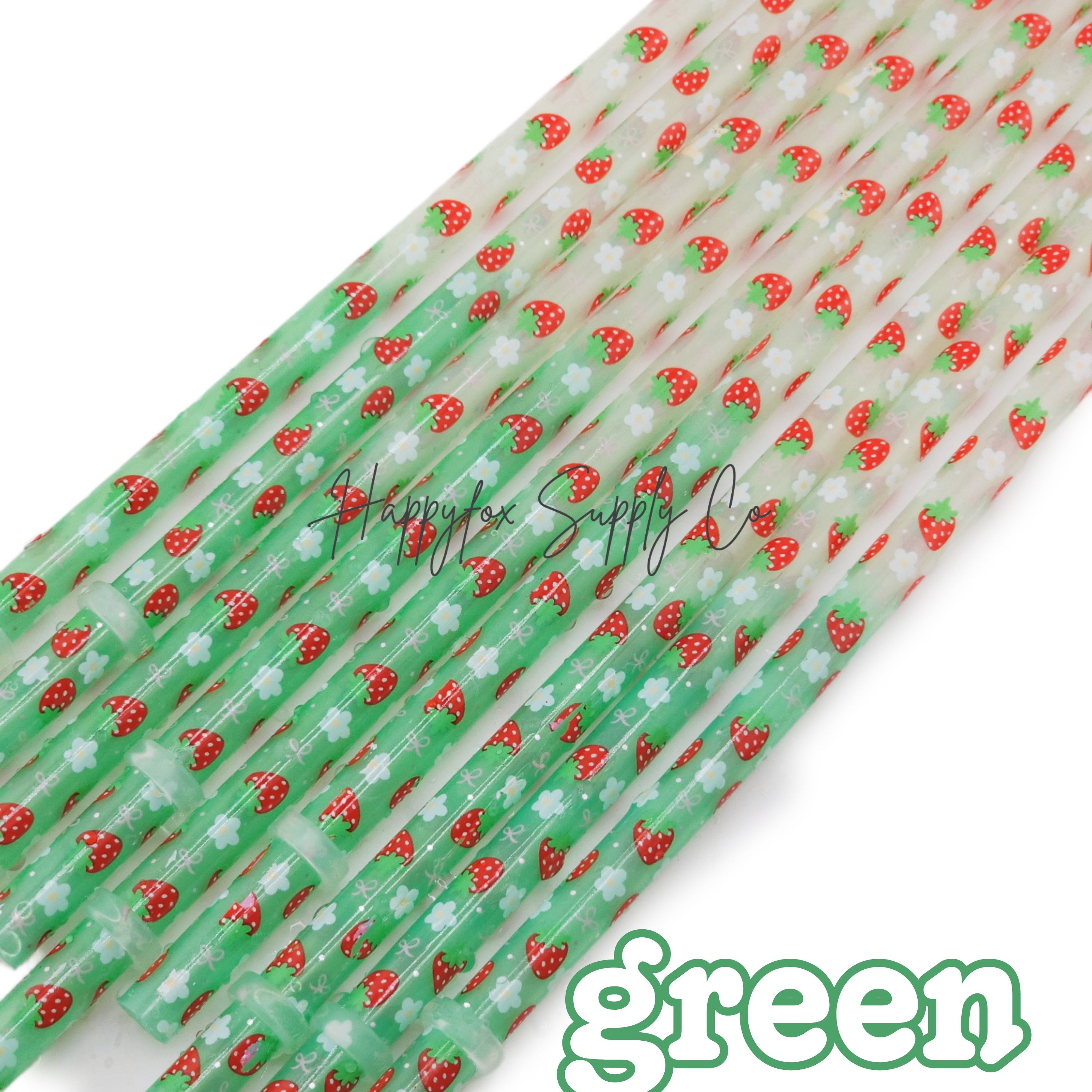 12" Strawberry Coquette Straws