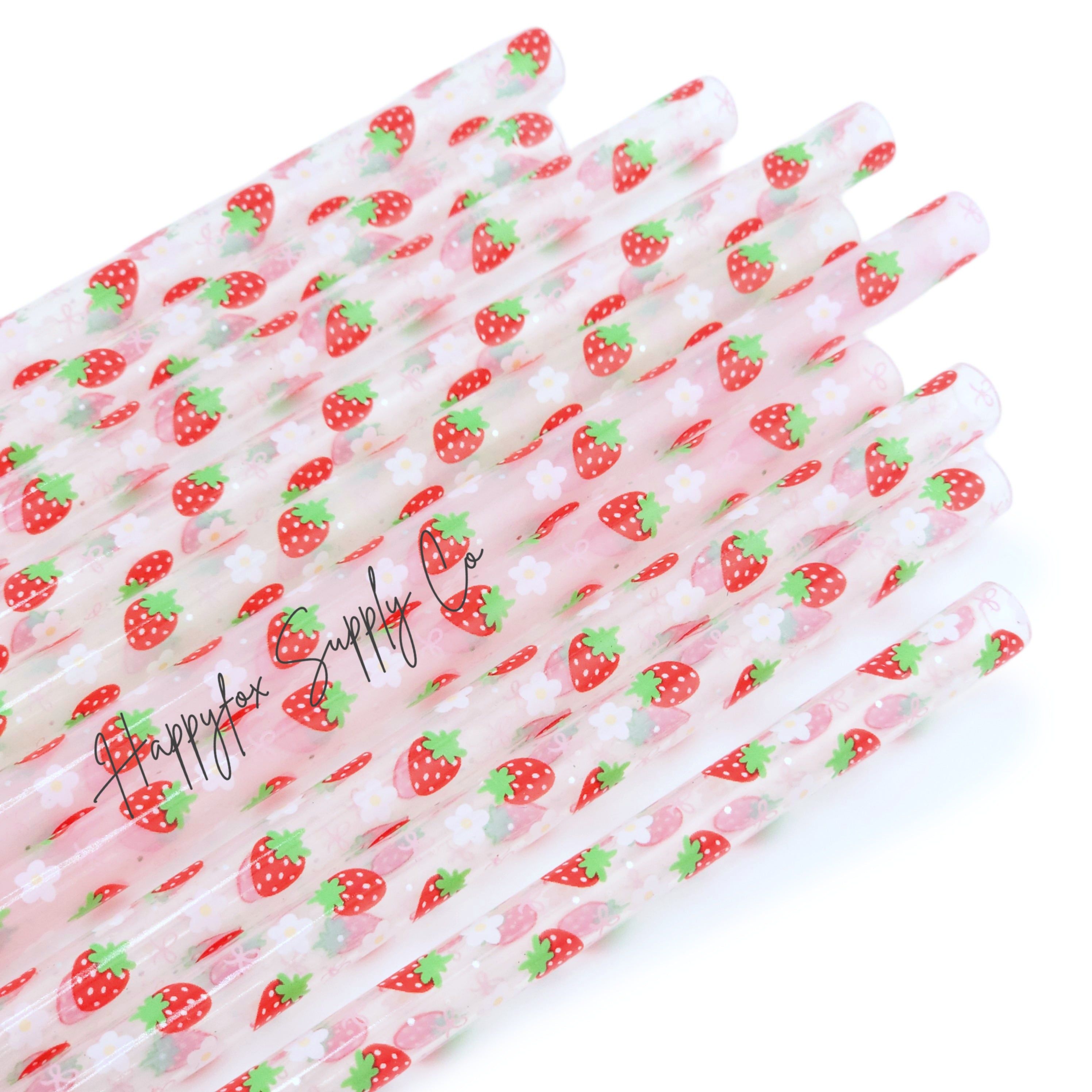 12" Strawberry Coquette Straws