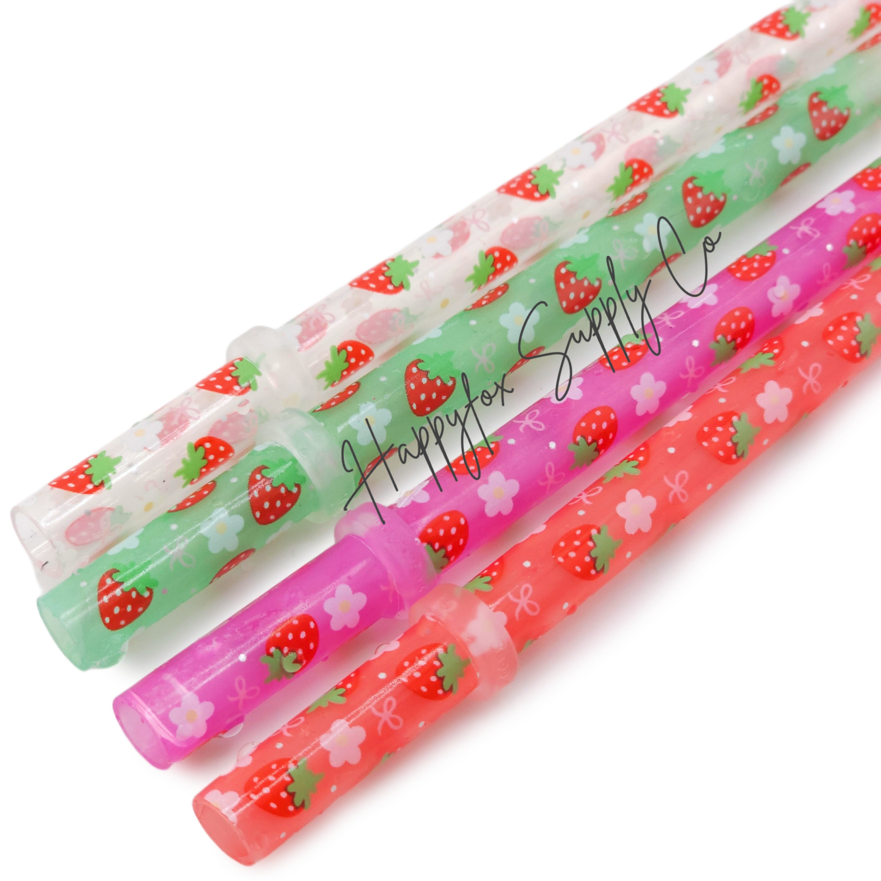 12" Strawberry Coquette Straws