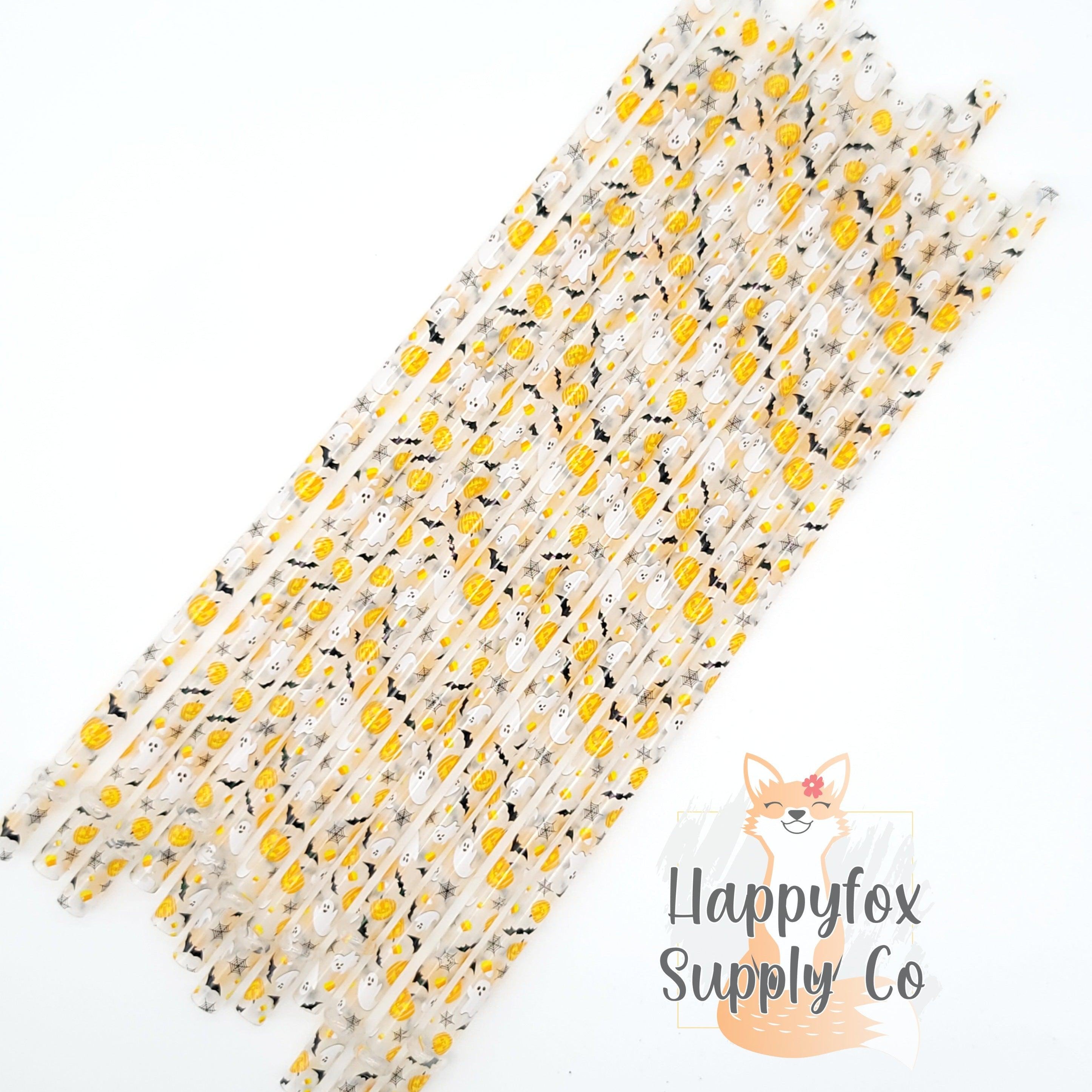 10" Reusable Plastic Halloween Straws - Happyfox Supply Co