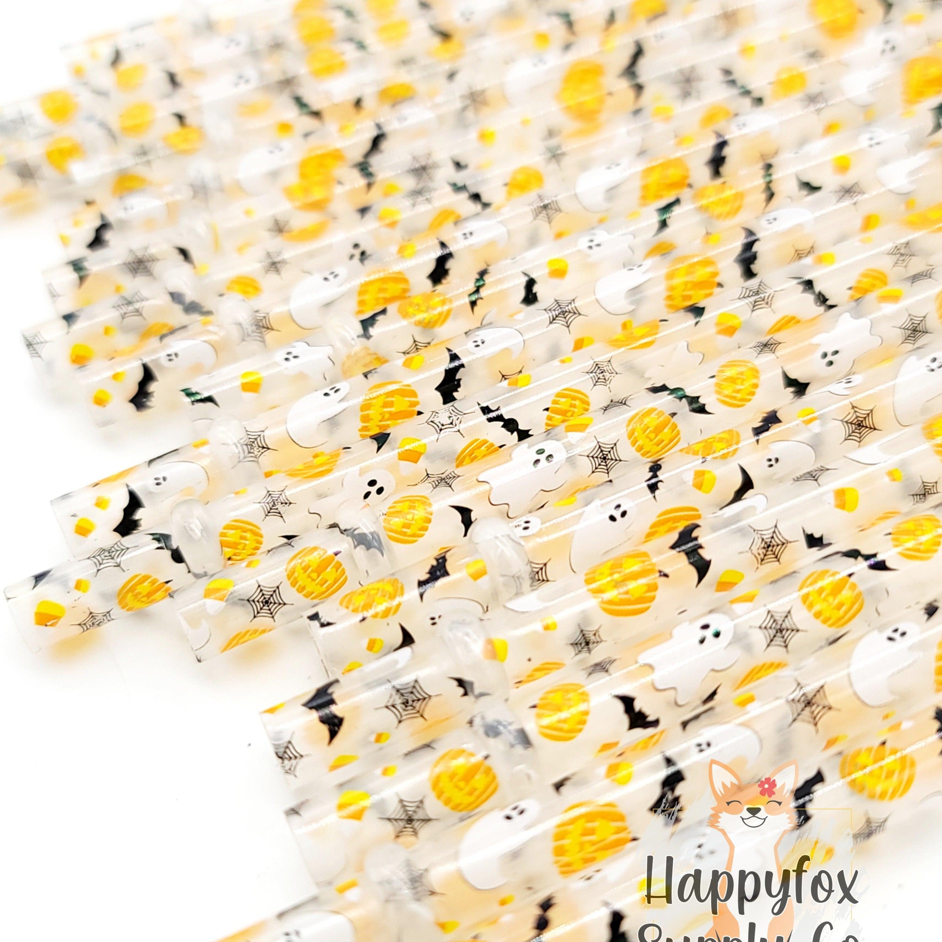 10" Reusable Plastic Halloween Straws - Happyfox Supply Co