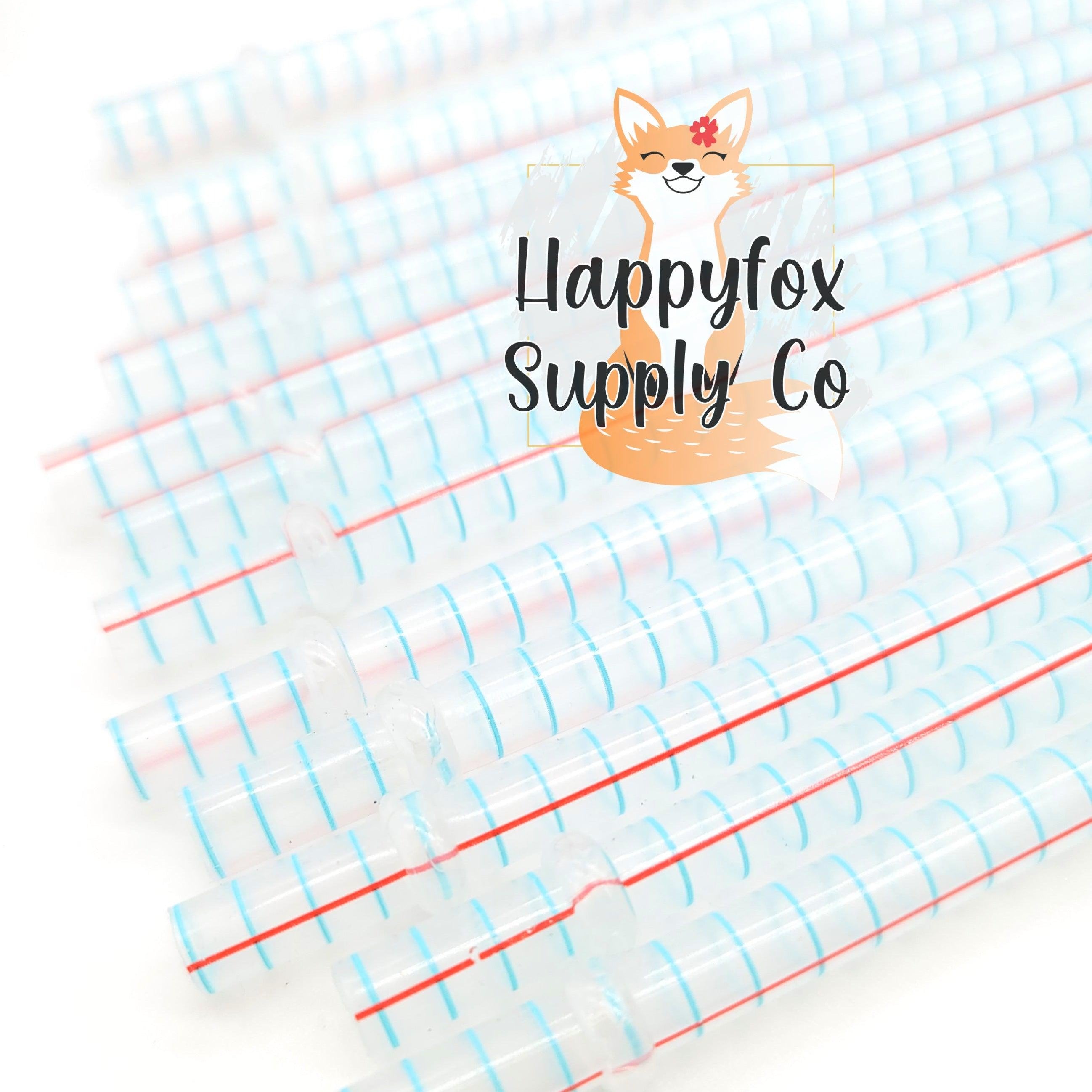 10" Reusable Plastic Lined Paper Teacher Print Straws - Happyfox Supply Co