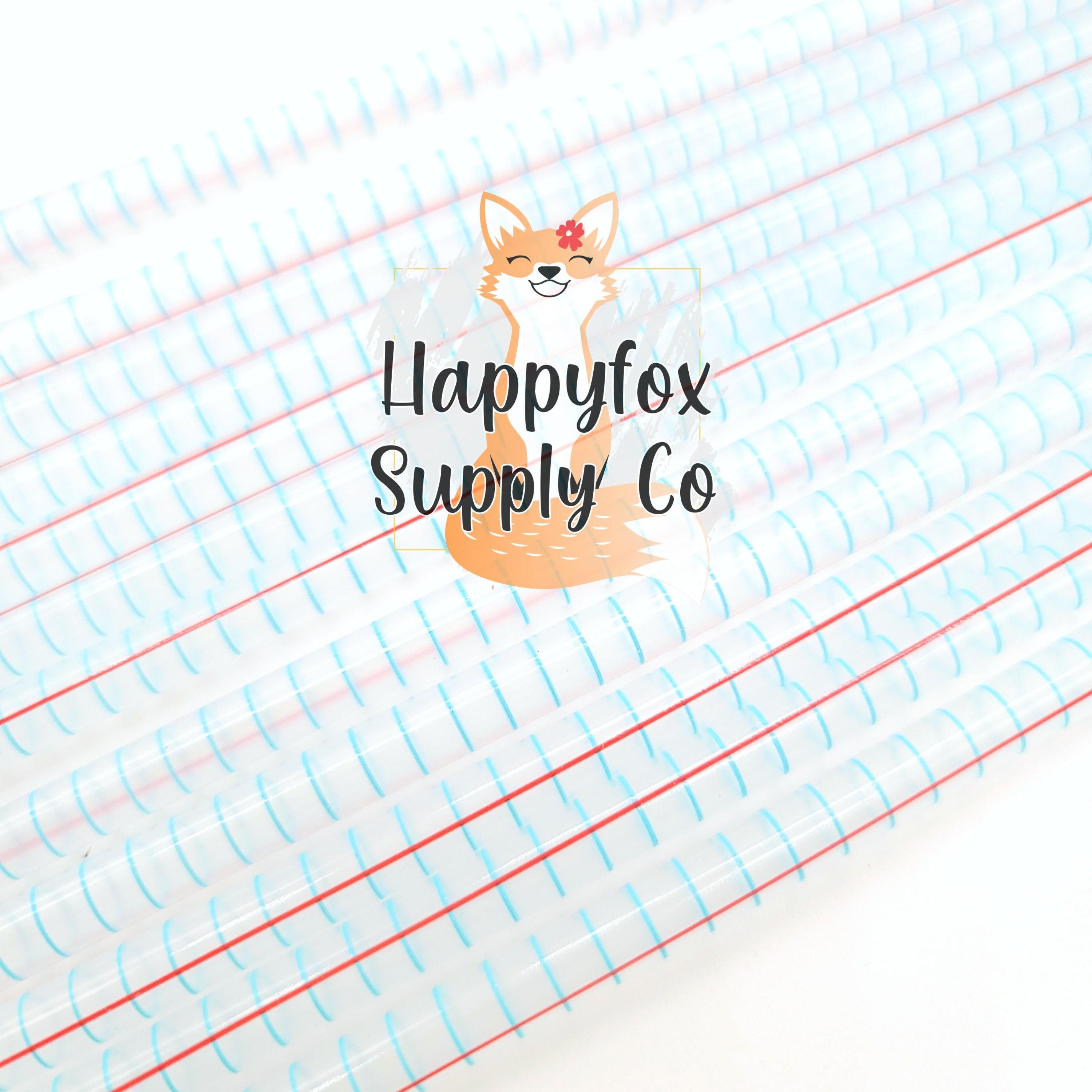 10" Reusable Plastic Lined Paper Teacher Print Straws - Happyfox Supply Co
