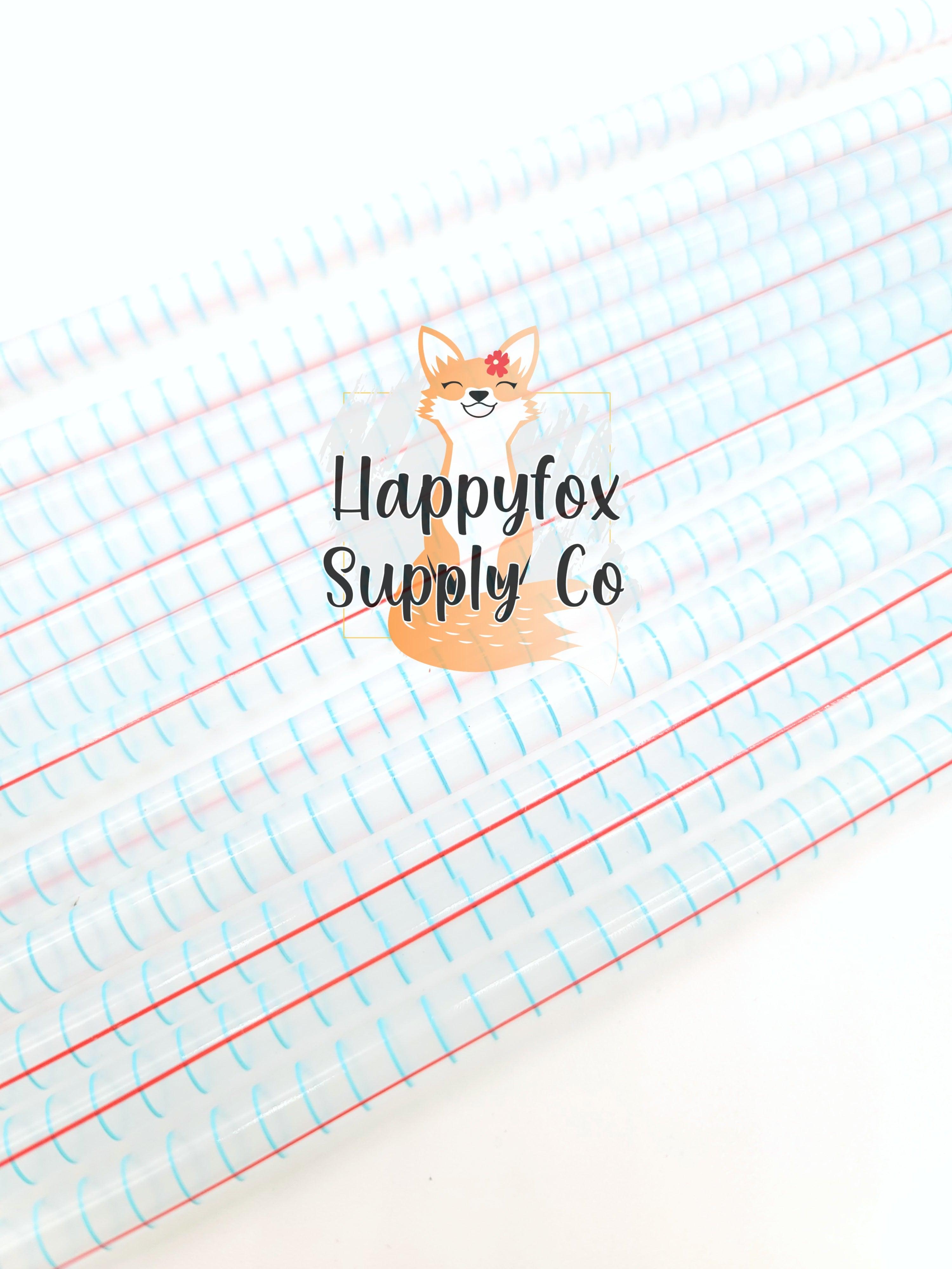 10" Reusable Plastic Lined Paper Teacher Print Straws - Happyfox Supply Co