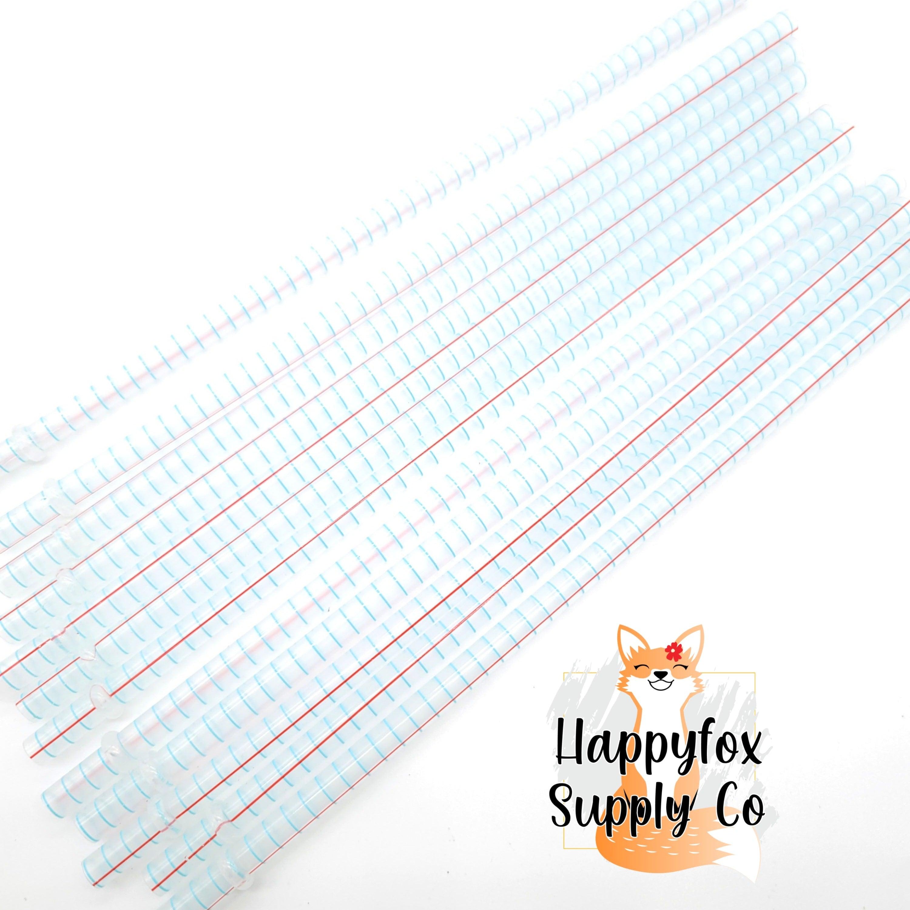 10" Reusable Plastic Lined Paper Teacher Print Straws - Happyfox Supply Co