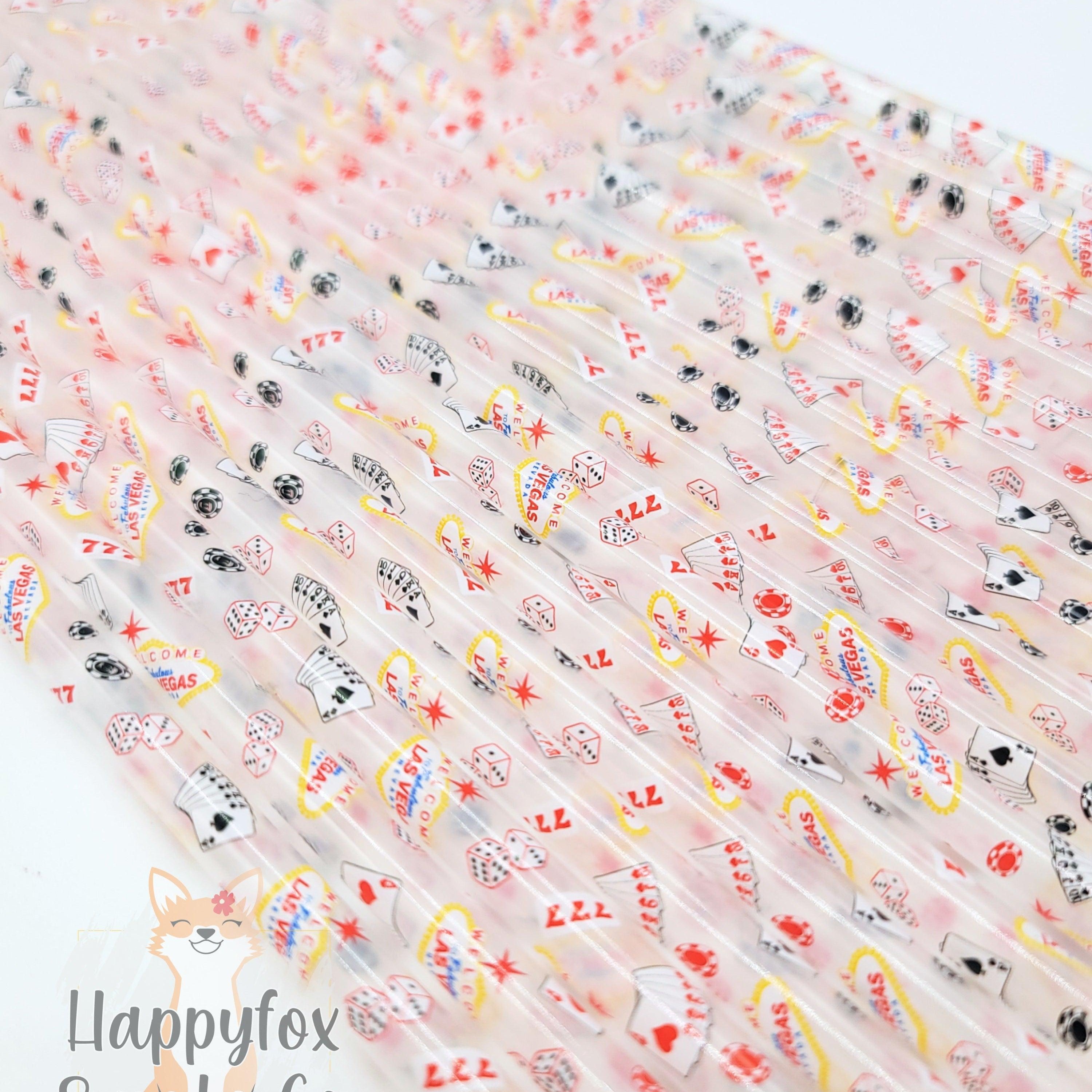 10" Reusable Plastic Las Vegas Print Straws - Happyfox Supply Co