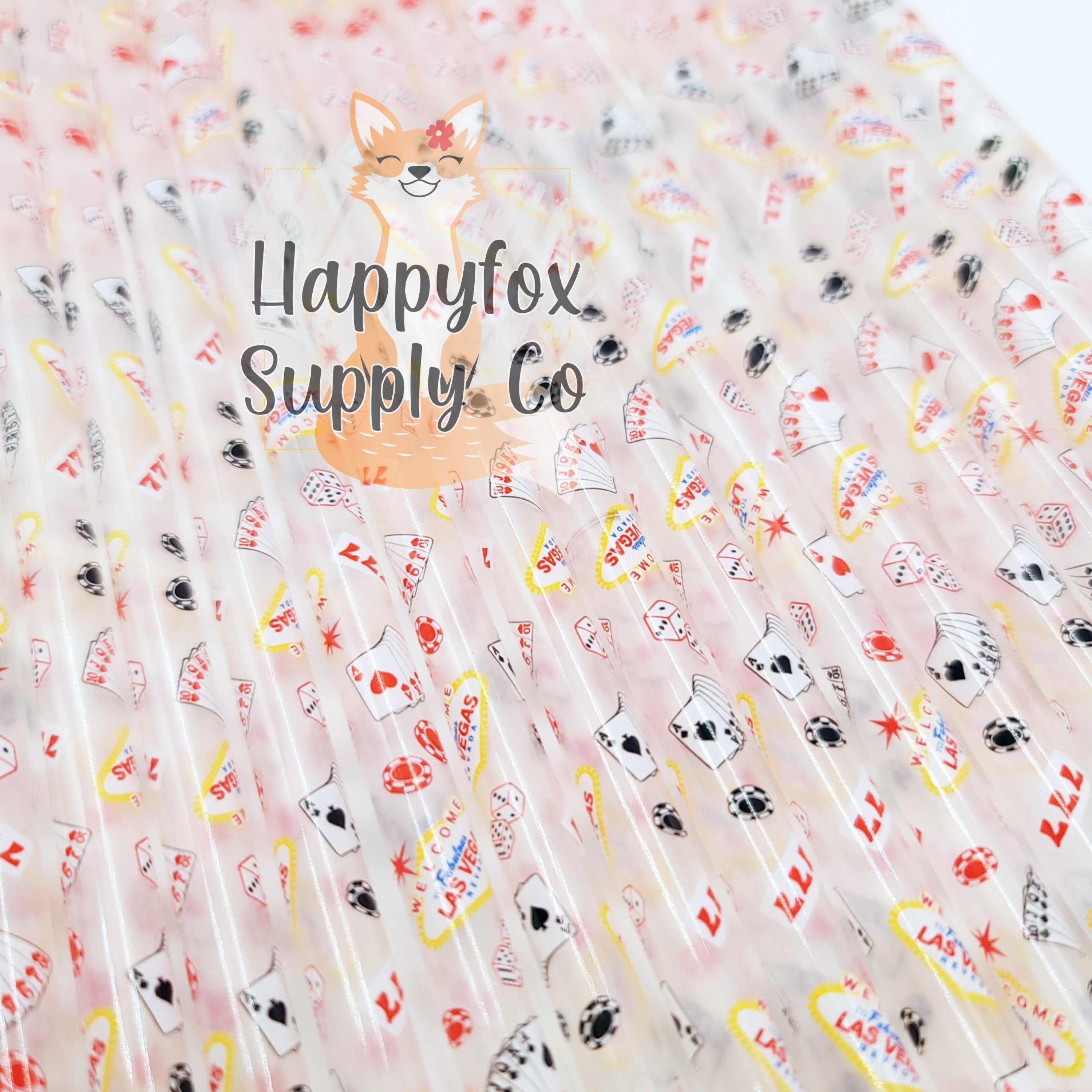 10" Reusable Plastic Las Vegas Print Straws - Happyfox Supply Co