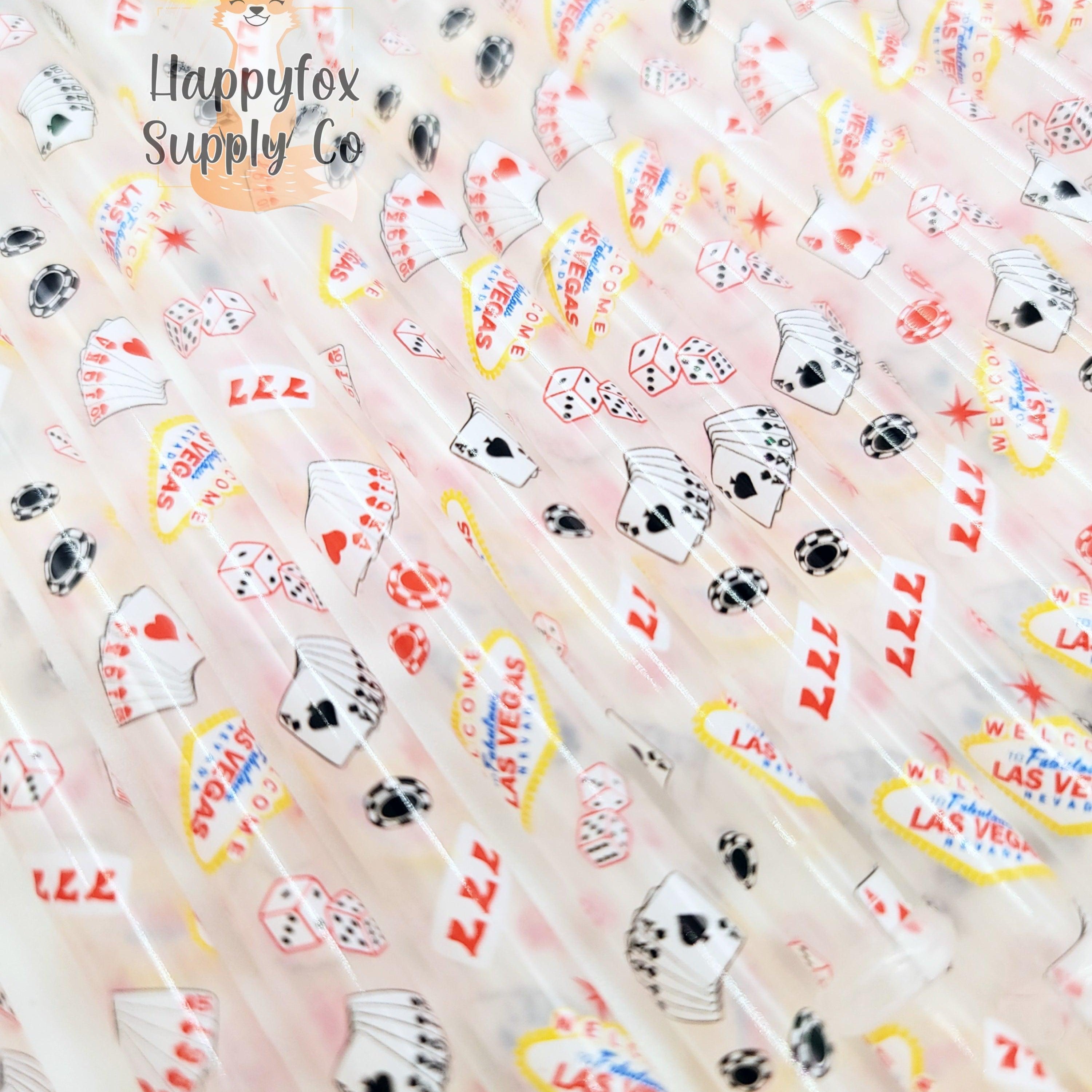 10" Reusable Plastic Las Vegas Print Straws - Happyfox Supply Co