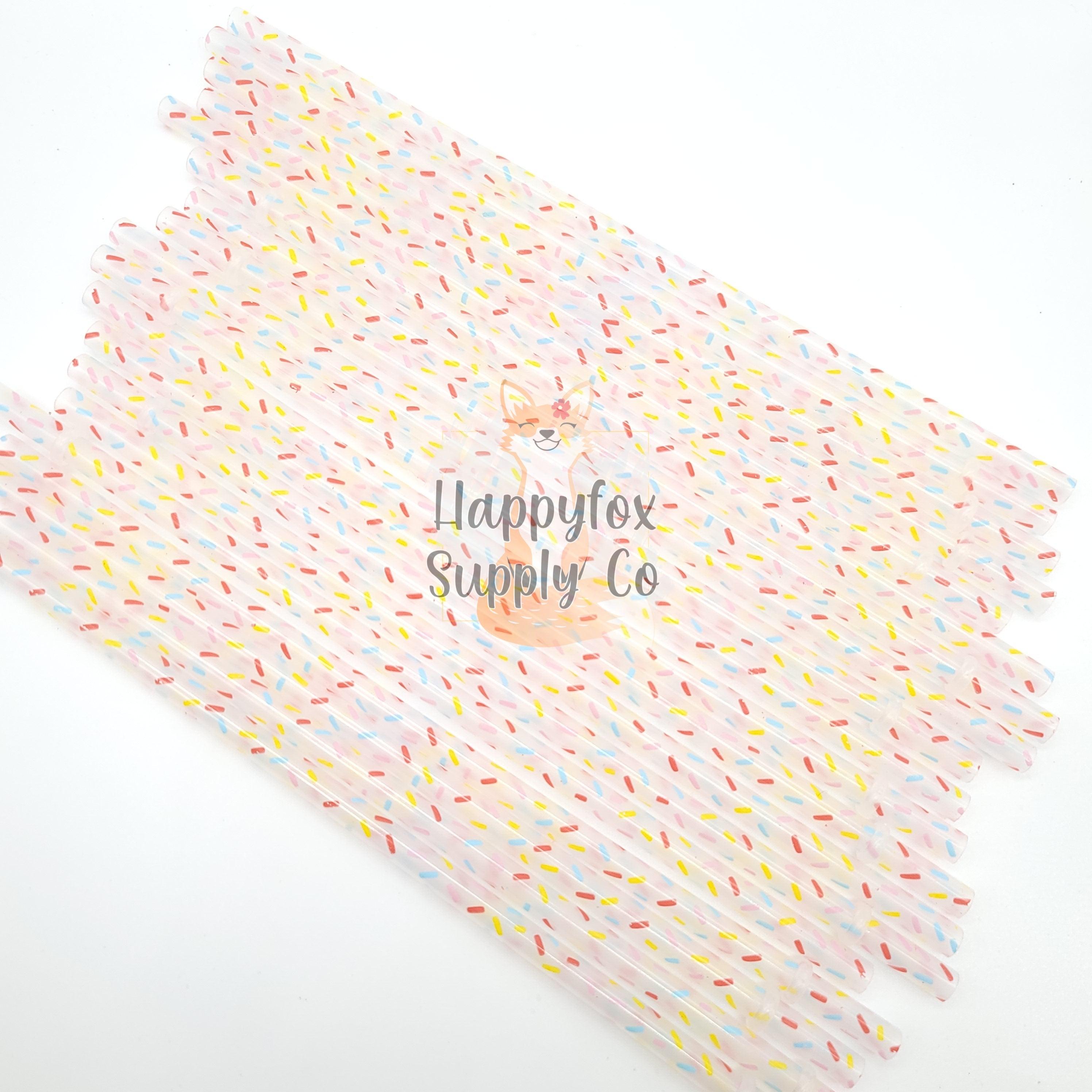 10" Reusable Plastic Sprinkles Straws - Happyfox Supply Co