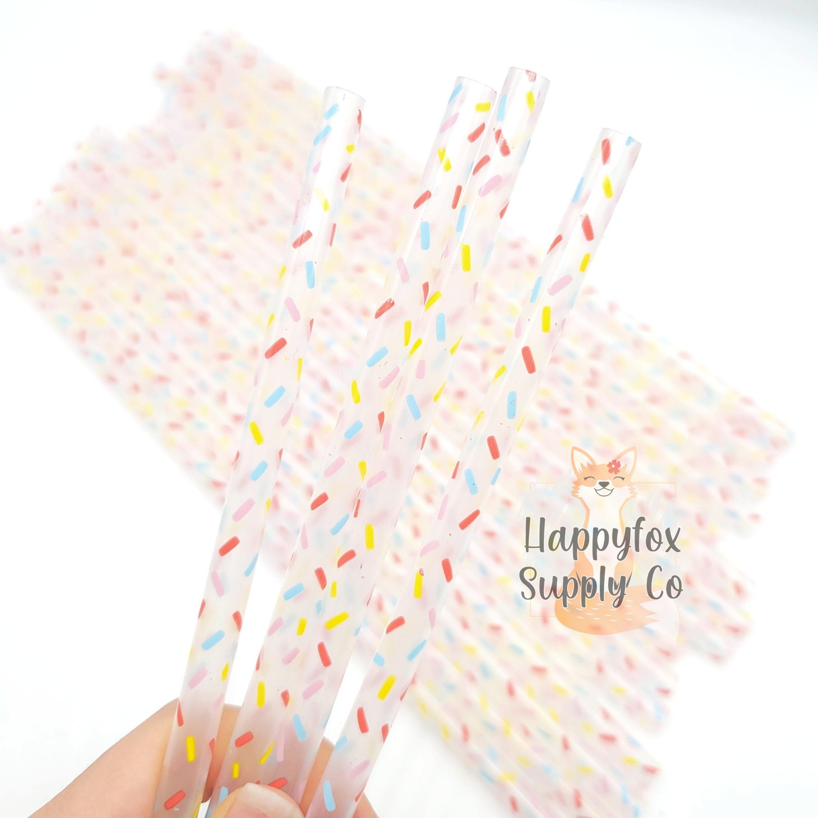 10" Reusable Plastic Sprinkles Straws - Happyfox Supply Co