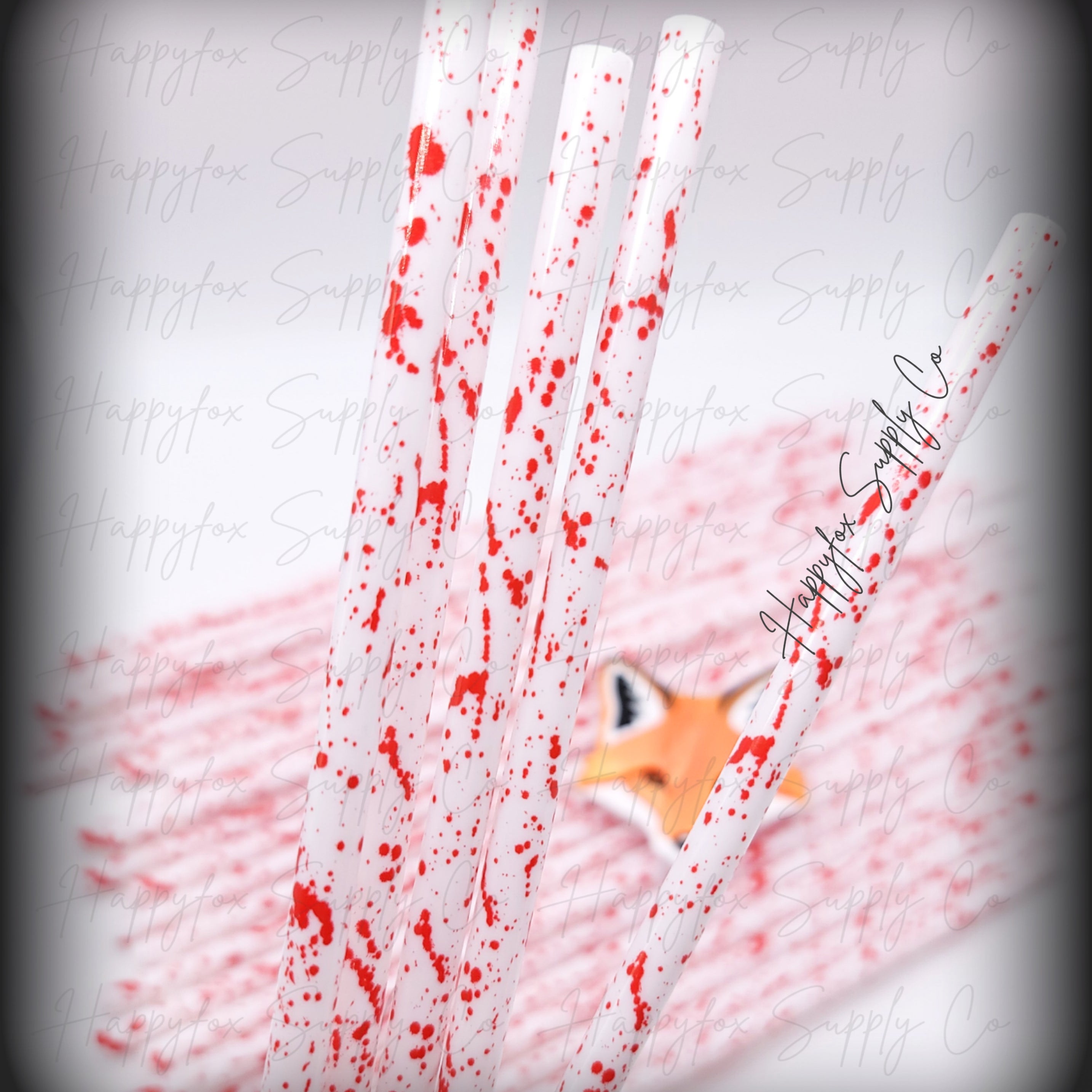 10"or 11" Blood Spatter Straws + Color Change Option