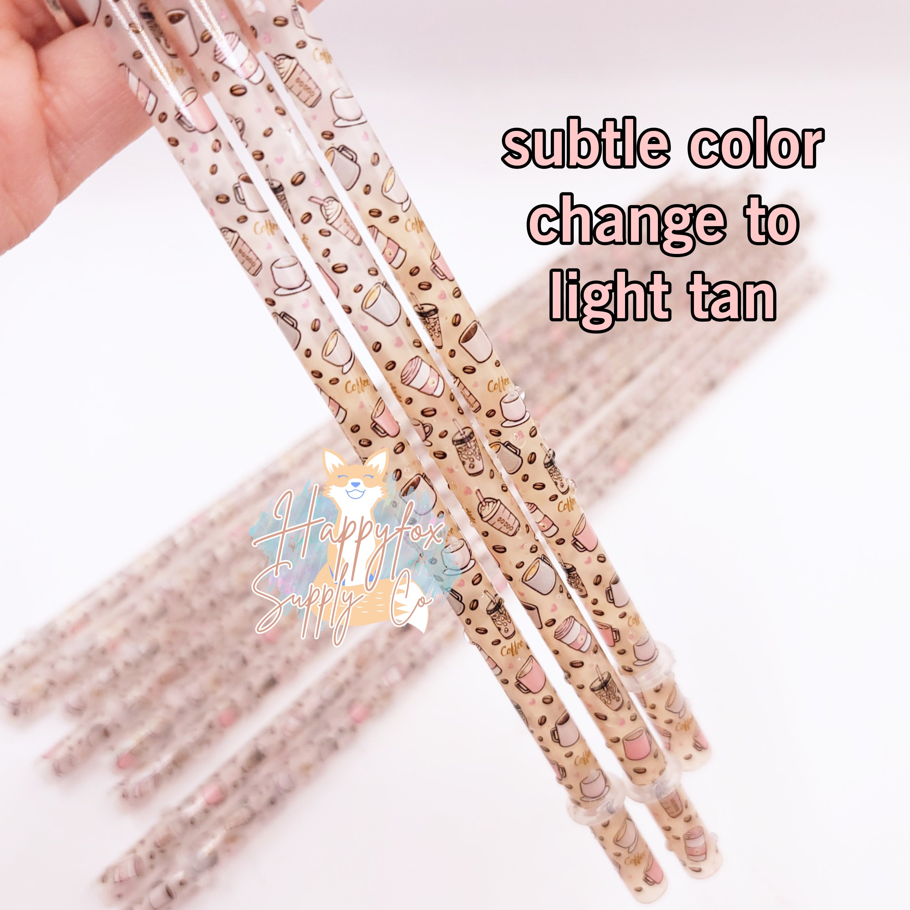 10" Coffee Cups Straws + Color Change Option