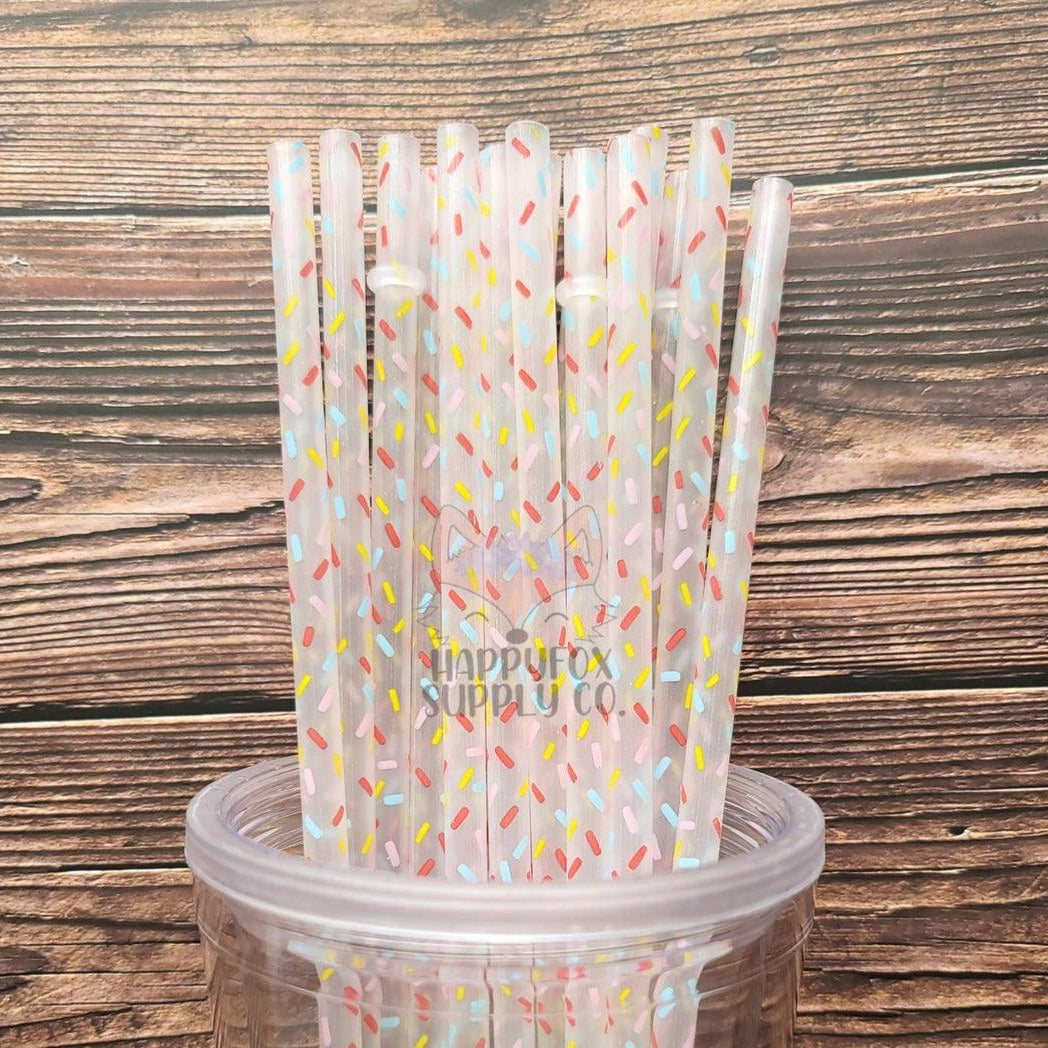10" Reusable Plastic Sprinkles Straws - Happyfox Supply Co