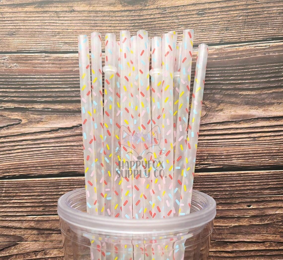 10" Reusable Plastic Sprinkles Straws - Happyfox Supply Co