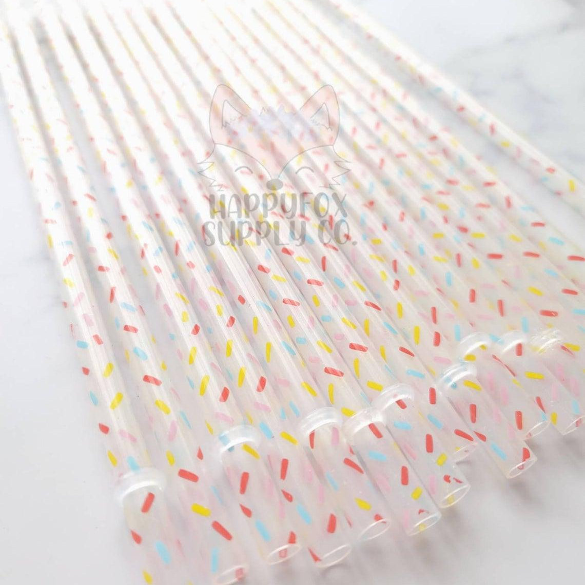 10" Reusable Plastic Sprinkles Straws - Happyfox Supply Co