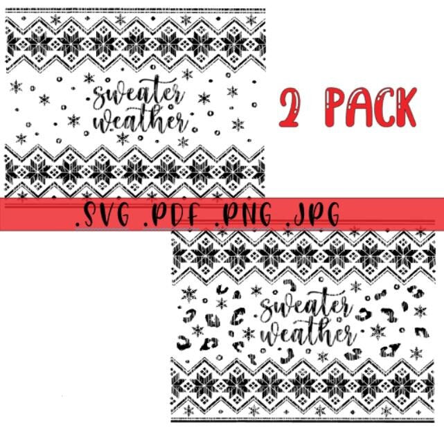 Big Bundle 7 Patterns Fair Isle Sweater Patterns Digital Download .png .svg .pdf .jpg