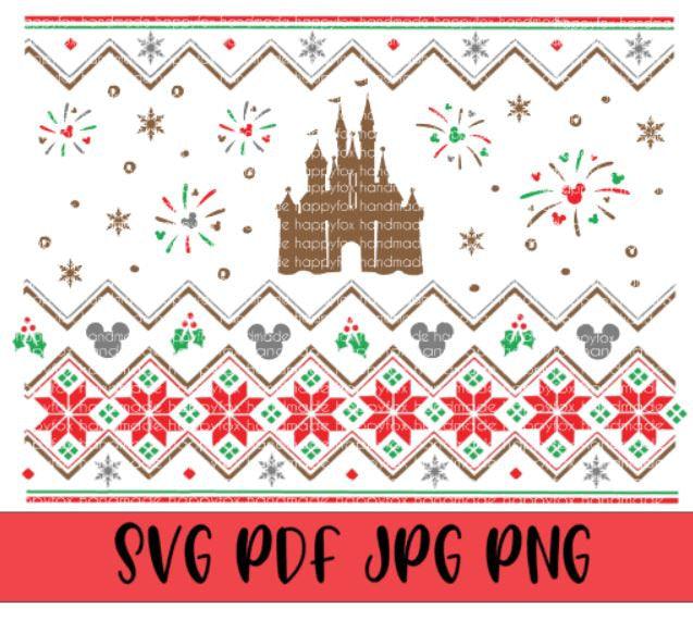 Castle Mouse Fair Isle Sweater Pattern Digital Download .png .svg .pdf .jpg - Happyfox Supply Co