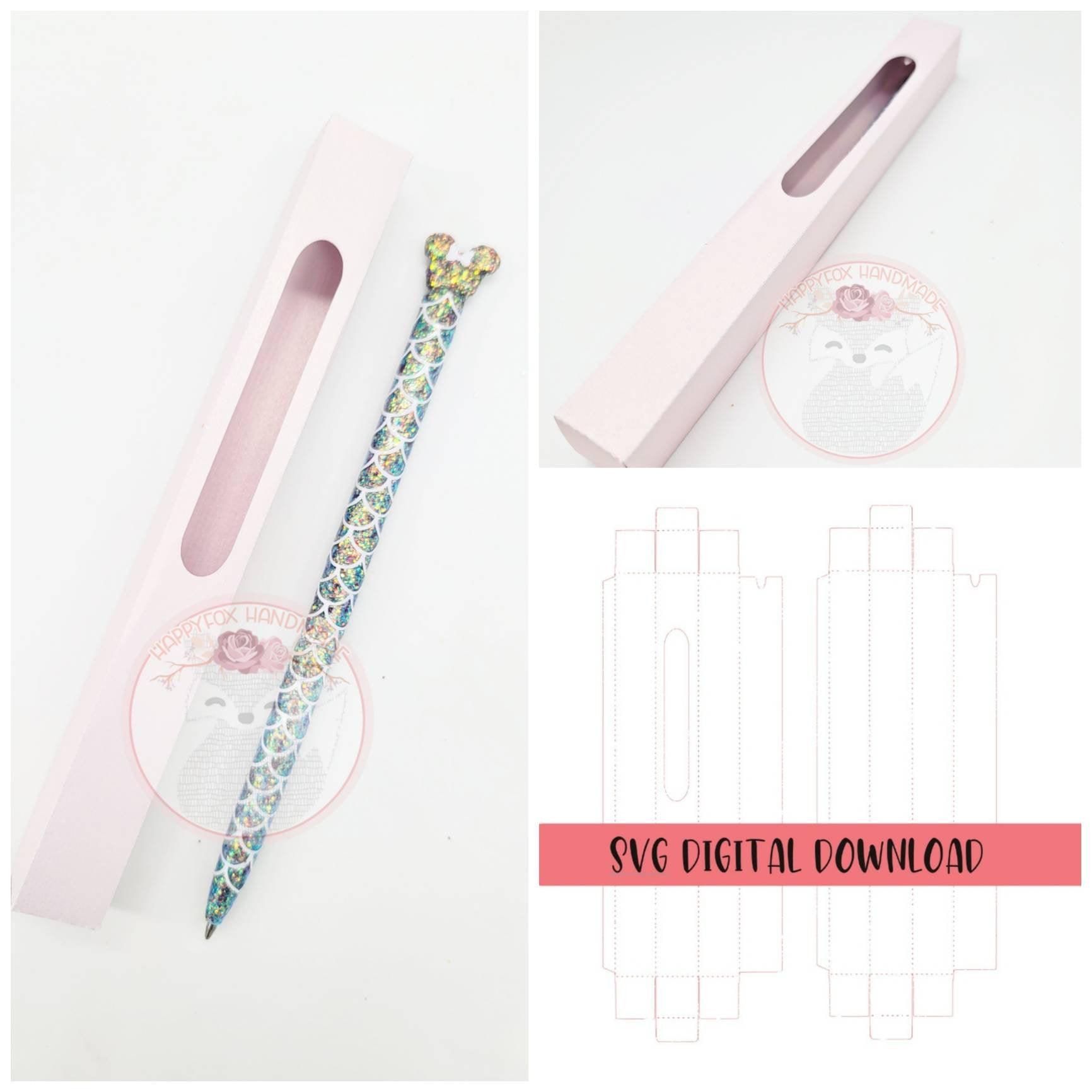 Customizable Glitter Pen Box Cut File | SVG | DXF | Template | Digital File | Custom Pen Box | Pen Box SVG - Happyfox Supply Co