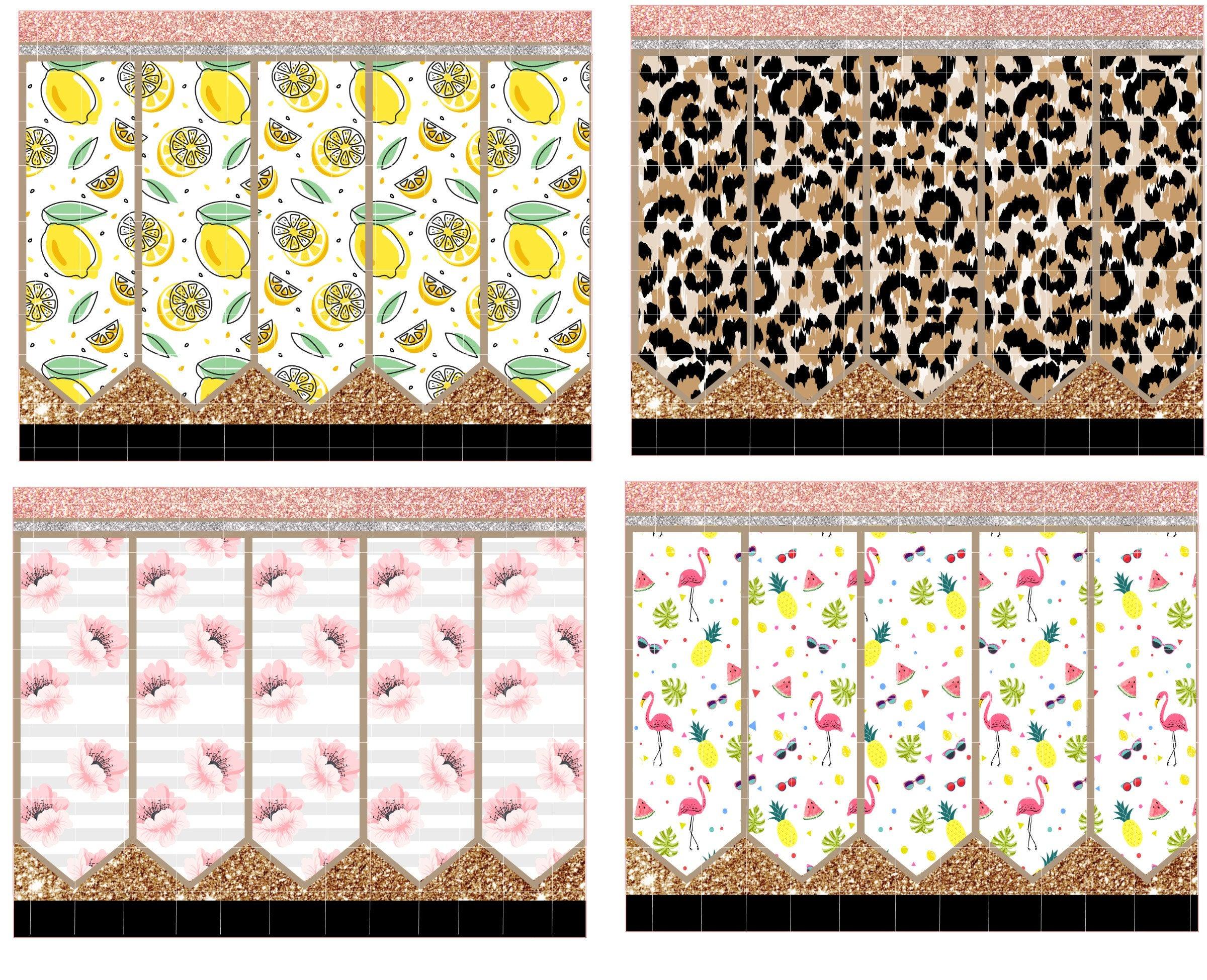 16 Pack Pencil Cup Wrap Original Design High Quality Seamless Digital Template Sublimation Waterslide Vinyl - Happyfox Supply Co