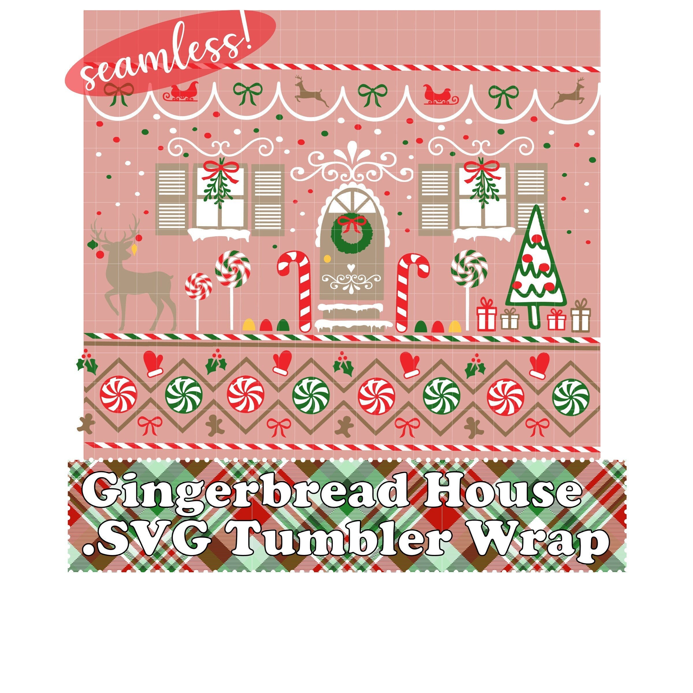 SVG/Waterslide/Sublimation Gingerbread House Winter Pattern Fair Isle Digital Download .svg