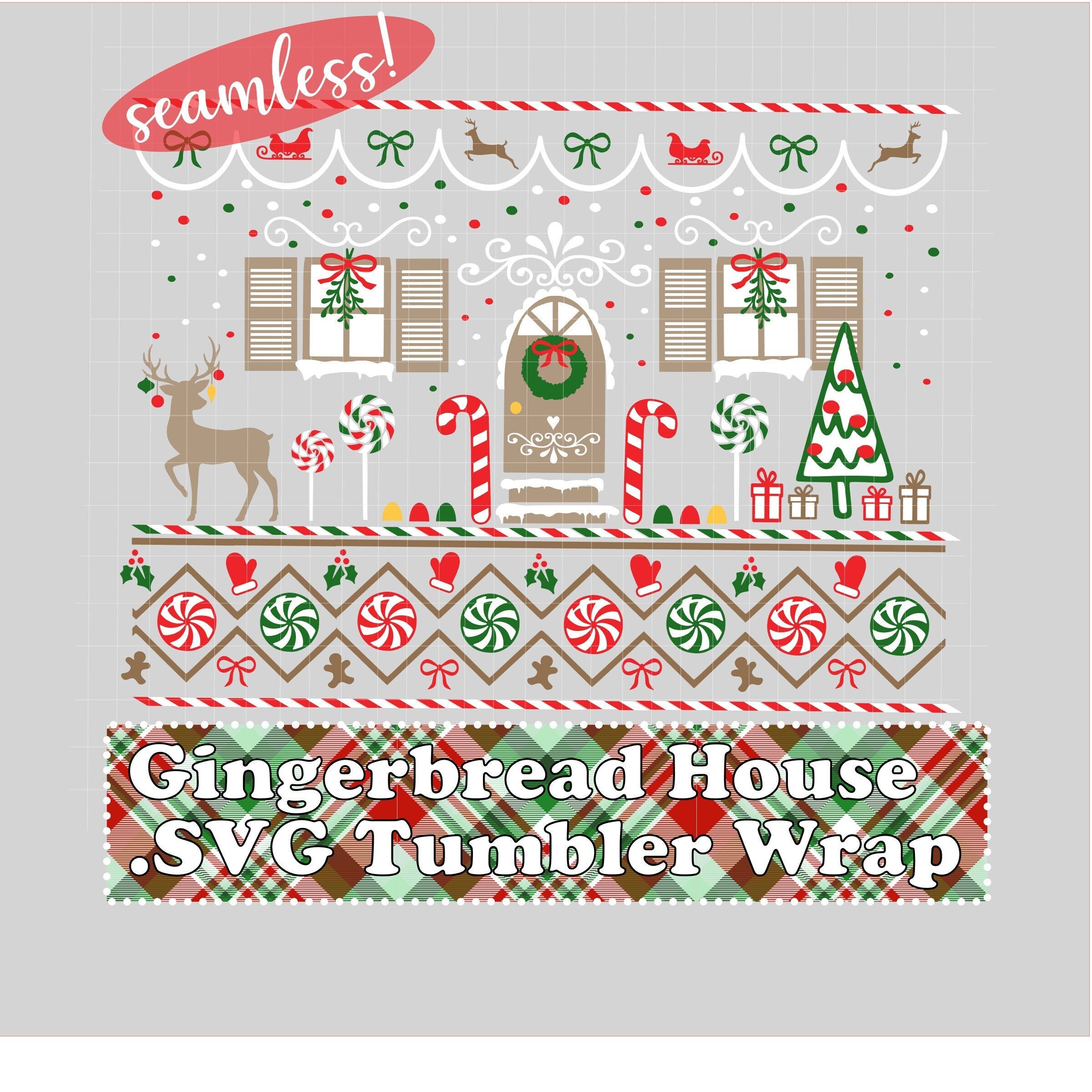 SVG/Waterslide/Sublimation Gingerbread House Winter Pattern Fair Isle Digital Download .svg
