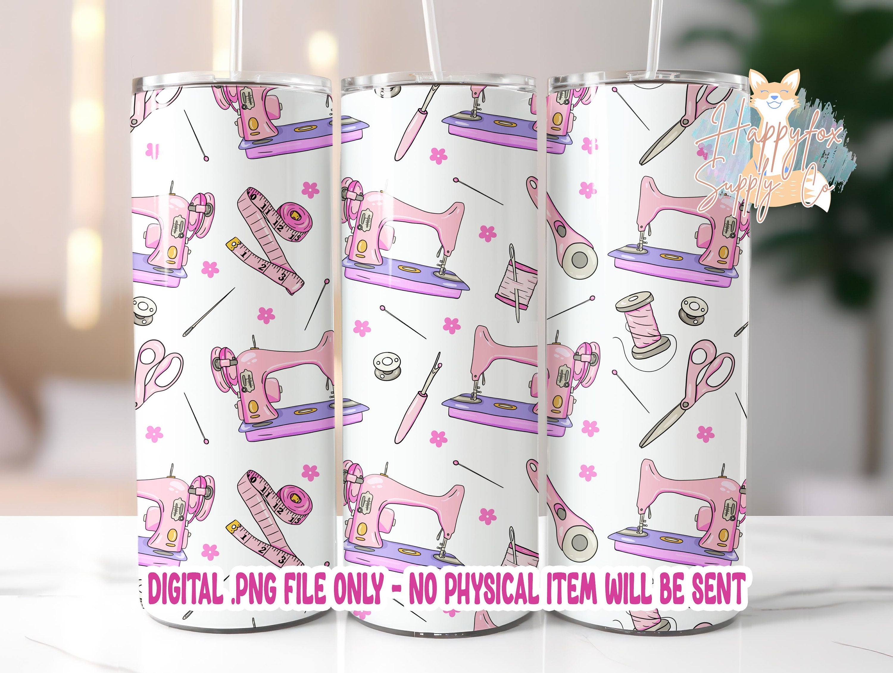 Digital File Sewing Seamstress Sewing Machines Tumbler Wrap JPG Files For Tumblers | Seamless Wrap | Tumbler Wrap Digital Wrap Sublimation