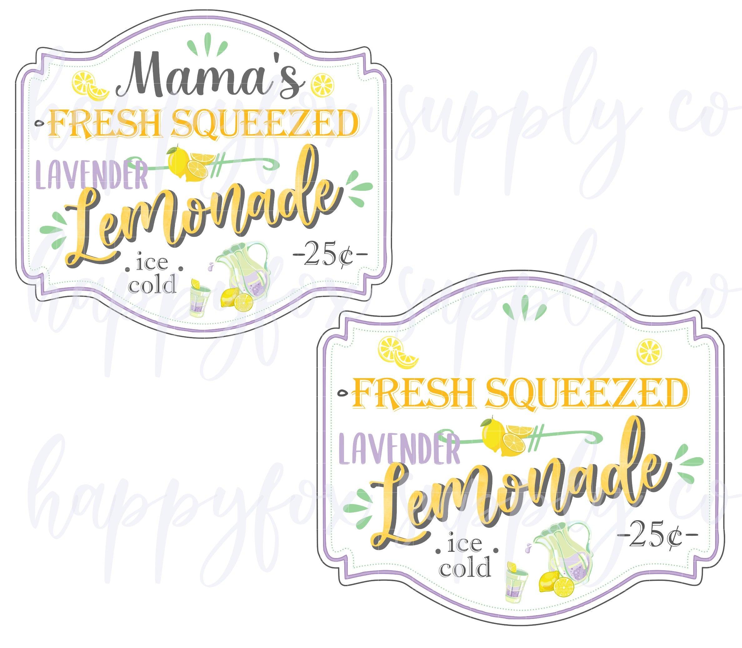 High Quality Customizable Lemonade Label PNG Wrap | Vodka | Pink | Lavender | Homemade | Waterslide | Sublimation | Printable Vinyl - Happyfox Supply Co