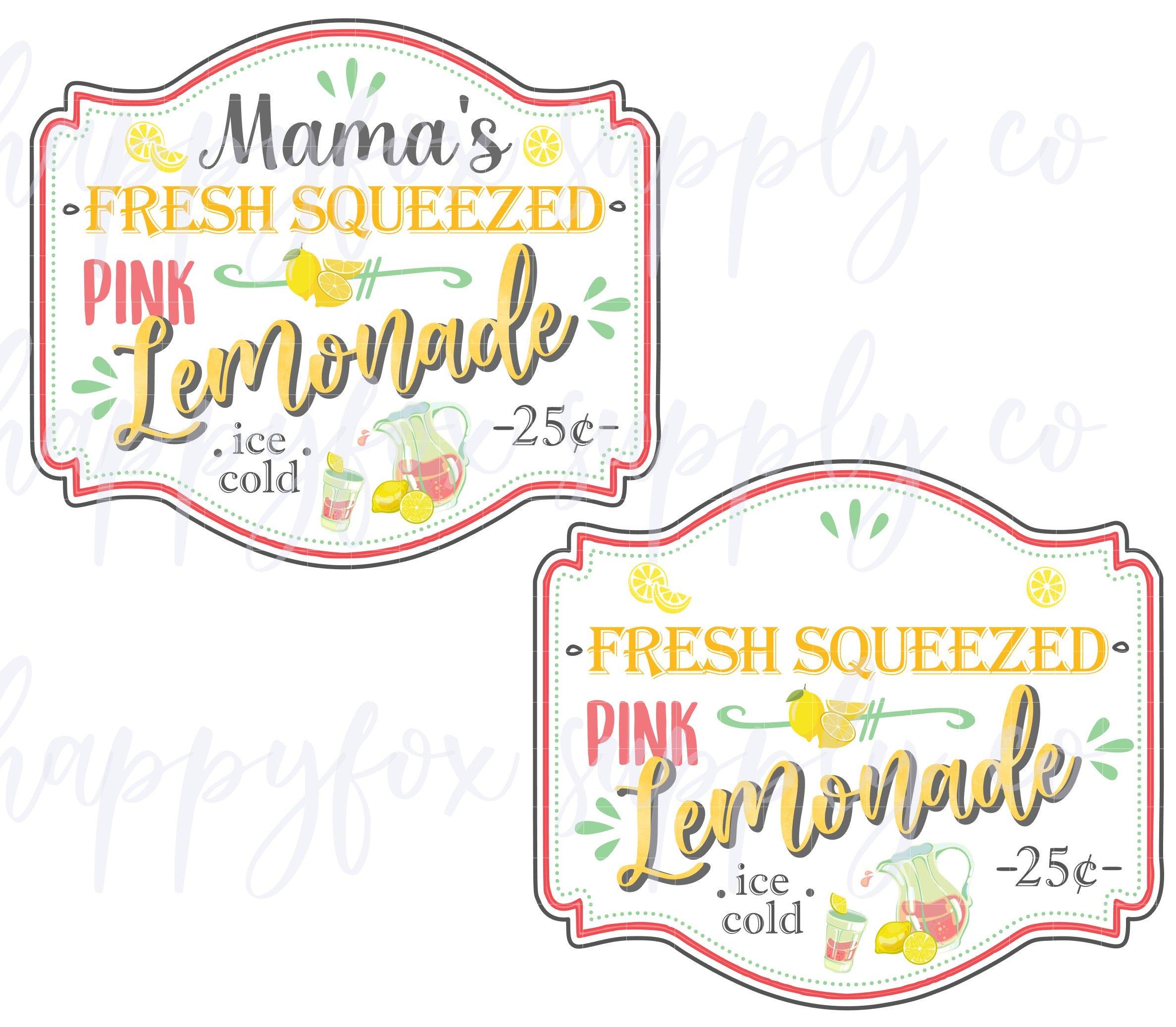 High Quality Customizable Lemonade Label PNG Wrap | Vodka | Pink | Lavender | Homemade | Waterslide | Sublimation | Printable Vinyl - Happyfox Supply Co