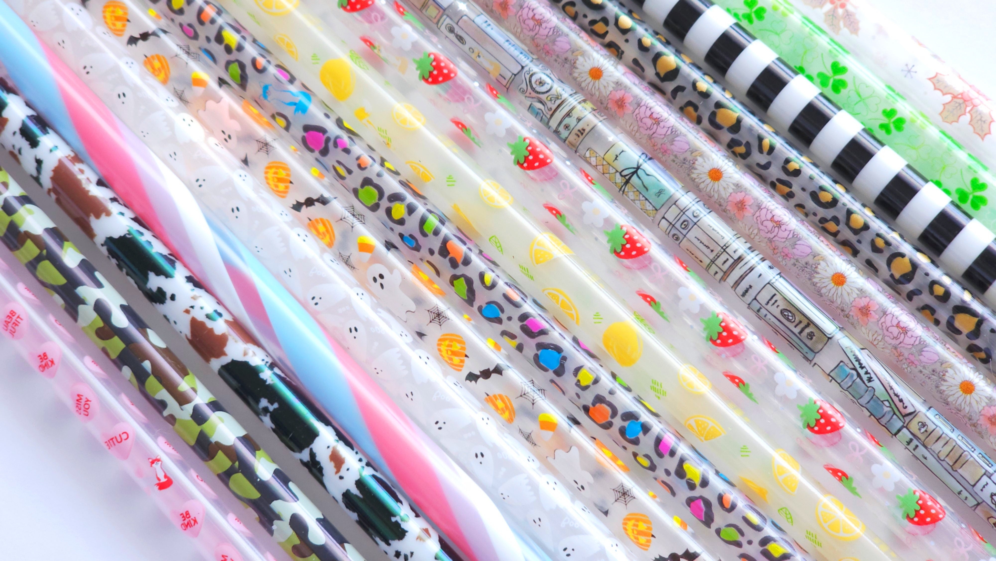 printed reusable plastic straws