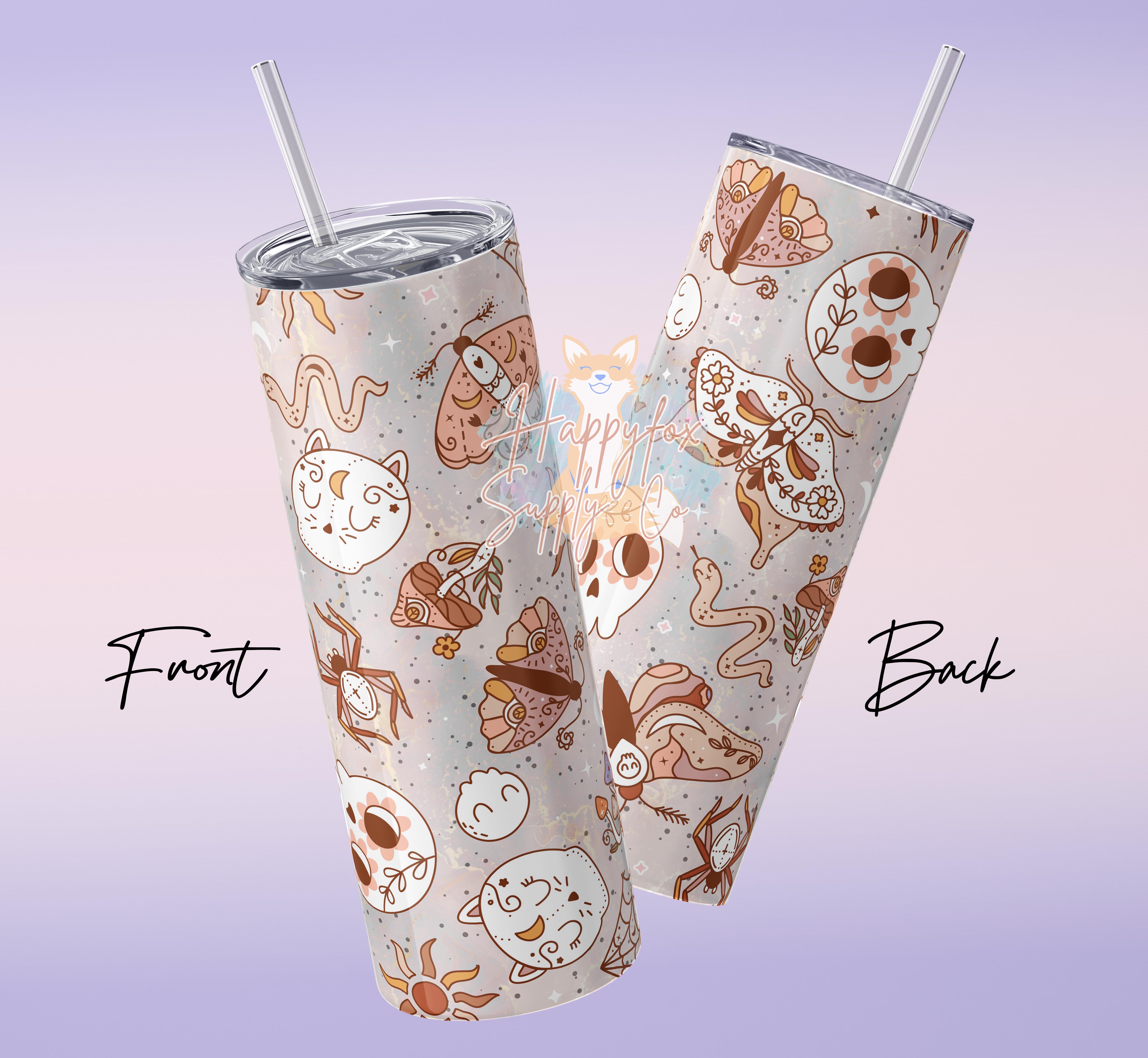 Kawaii blue Witch 20 oz tumbler , sublimation crystal potion