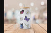 Digital Download 16oz Glass Can Wrap 300 DPI .PNG Butterflies Daisies UVDTF Sublimation Printed Vinyl Transparent 16oz Wrap Spring Floral