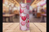 Valentine Heart Cookies 20oz Skinny Tumbler Wrap Sublimation Design, 300 DPI Straight Tumbler Wrap, Seamless Design Valentine Tumbler Wrap