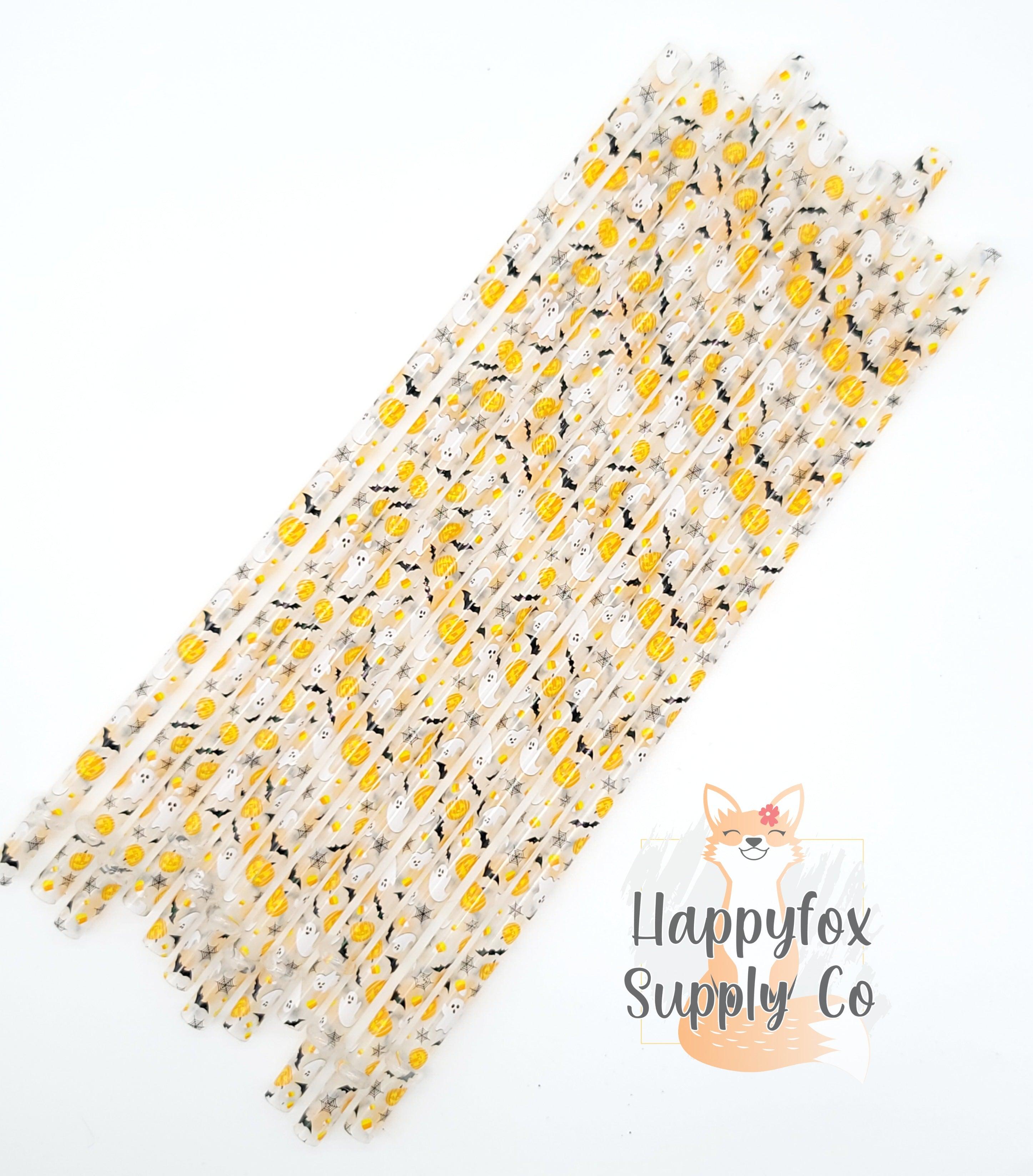 10" Reusable Plastic Halloween Straws - Happyfox Supply Co