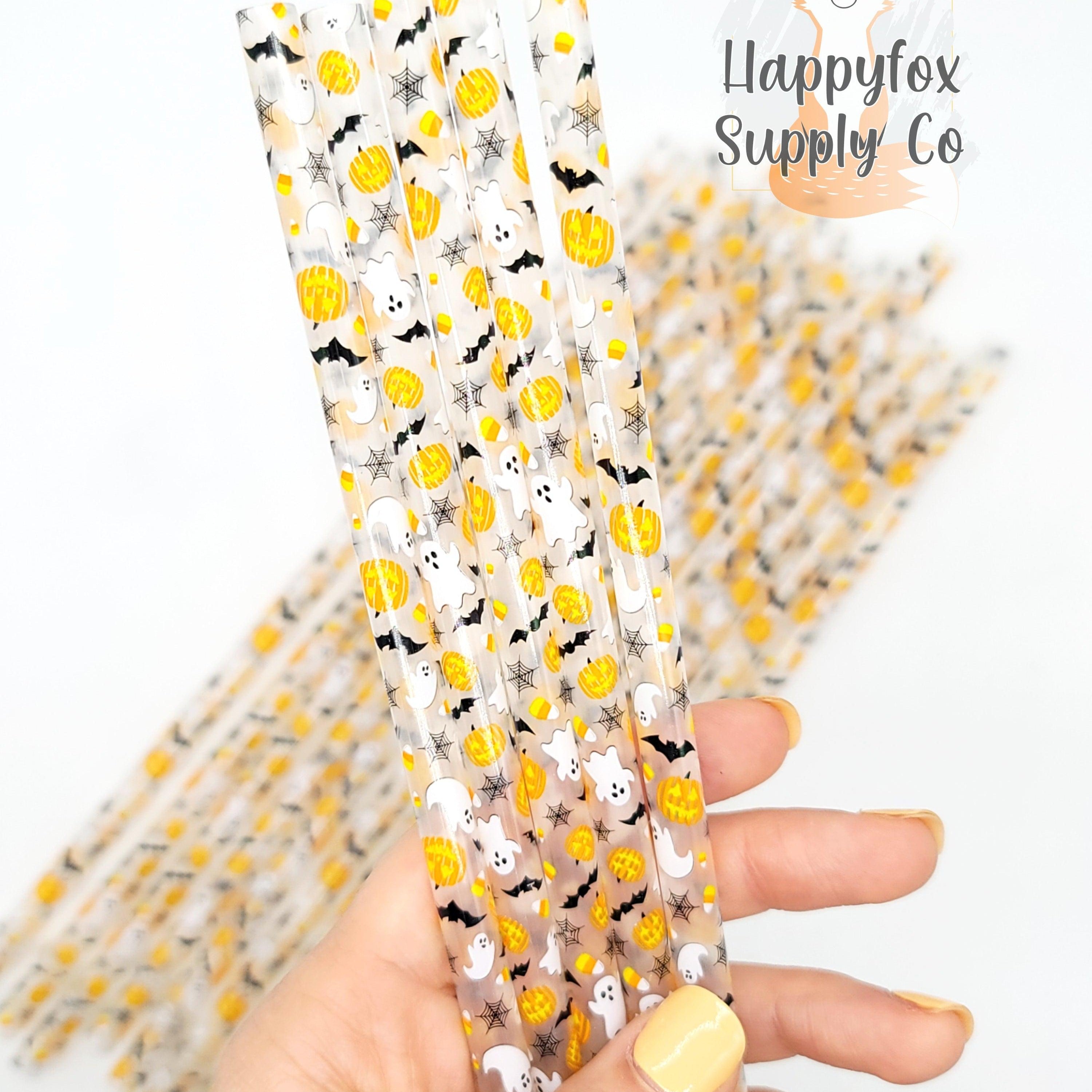 10" Reusable Plastic Halloween Straws - Happyfox Supply Co