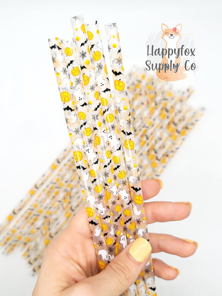 10" Reusable Plastic Halloween Straws - Happyfox Supply Co