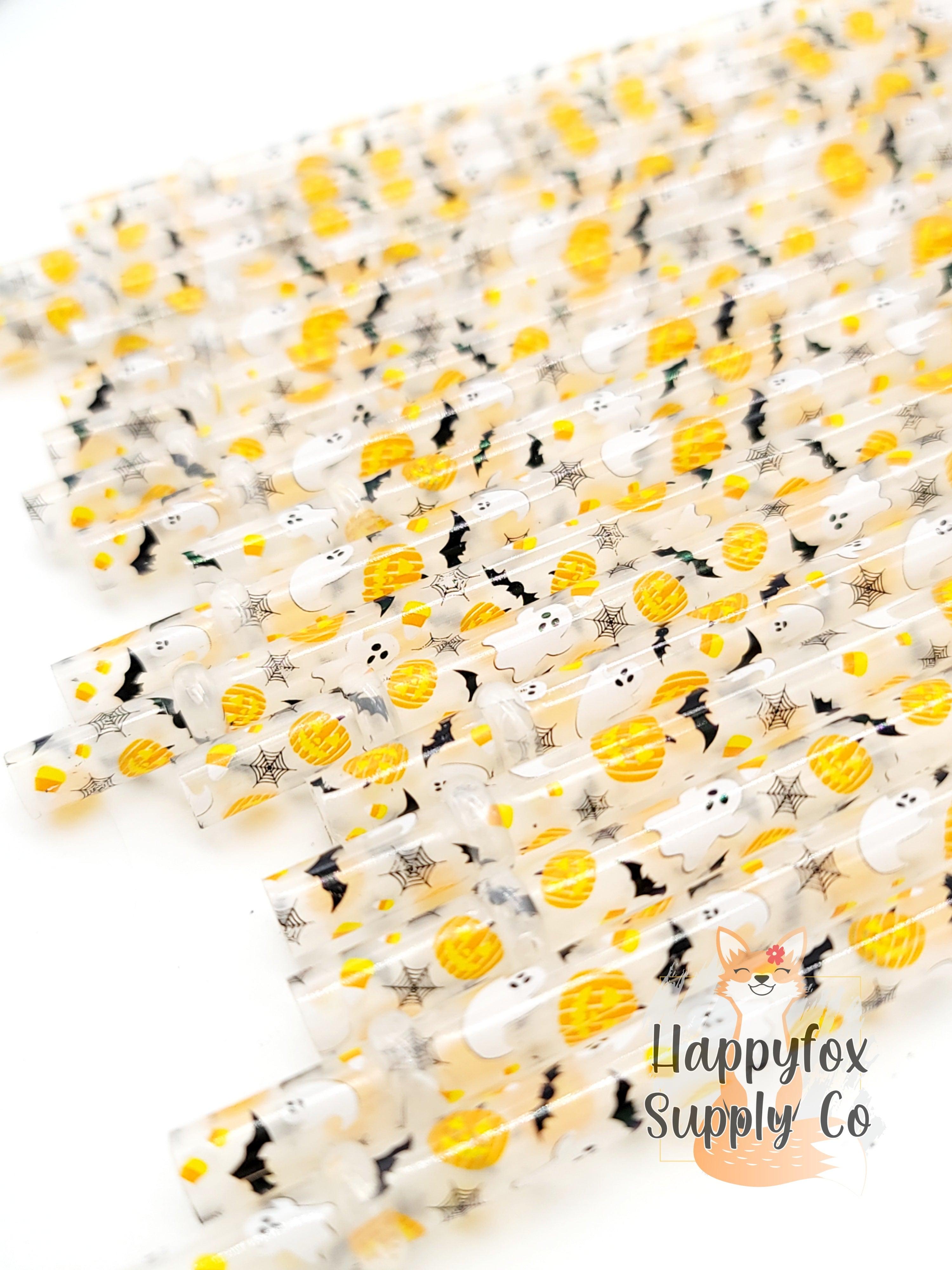 10" Reusable Plastic Halloween Straws - Happyfox Supply Co