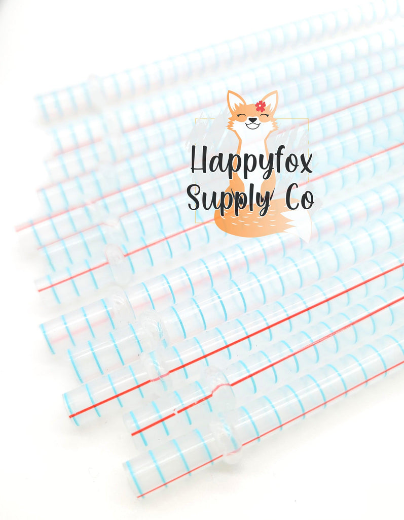 10" Reusable Plastic Lined Paper Teacher Print Straws - Happyfox Supply Co