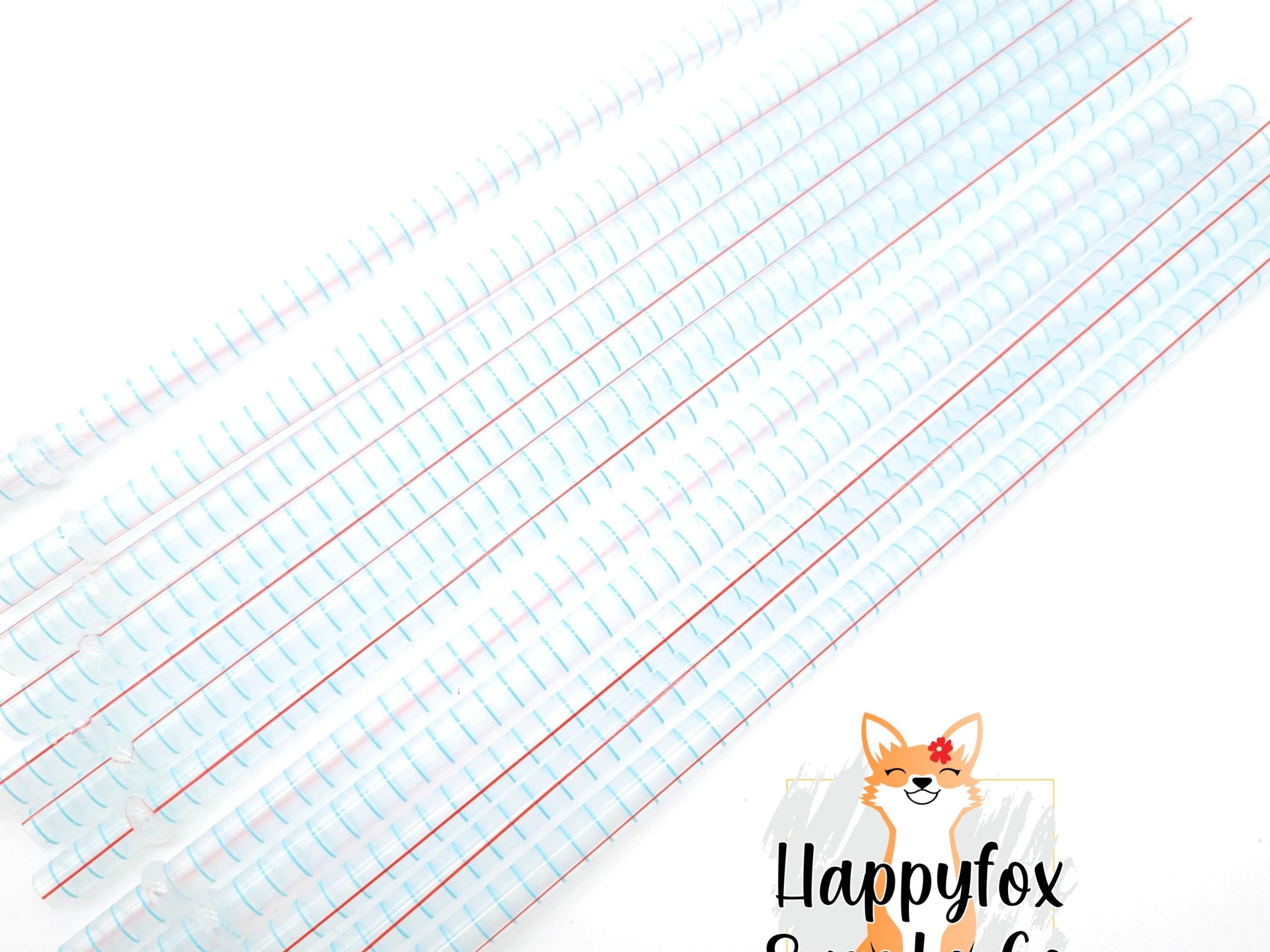10" Reusable Plastic Lined Paper Teacher Print Straws - Happyfox Supply Co