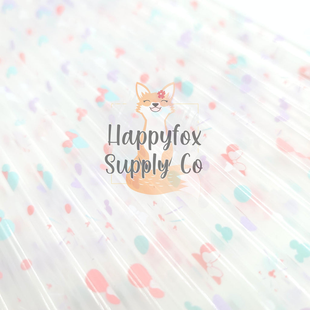 10" Reusable Plastic Pastel Mouse Fireworks Straws - Happyfox Supply Co