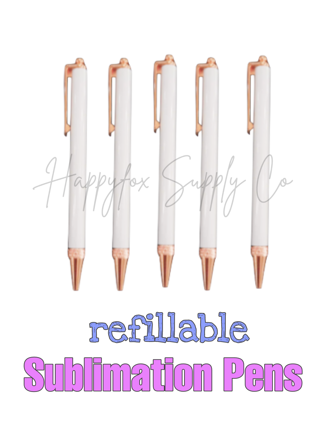 Refillable SUBLIMATION Pen, Rose Gold Ball Point Pen Blanks