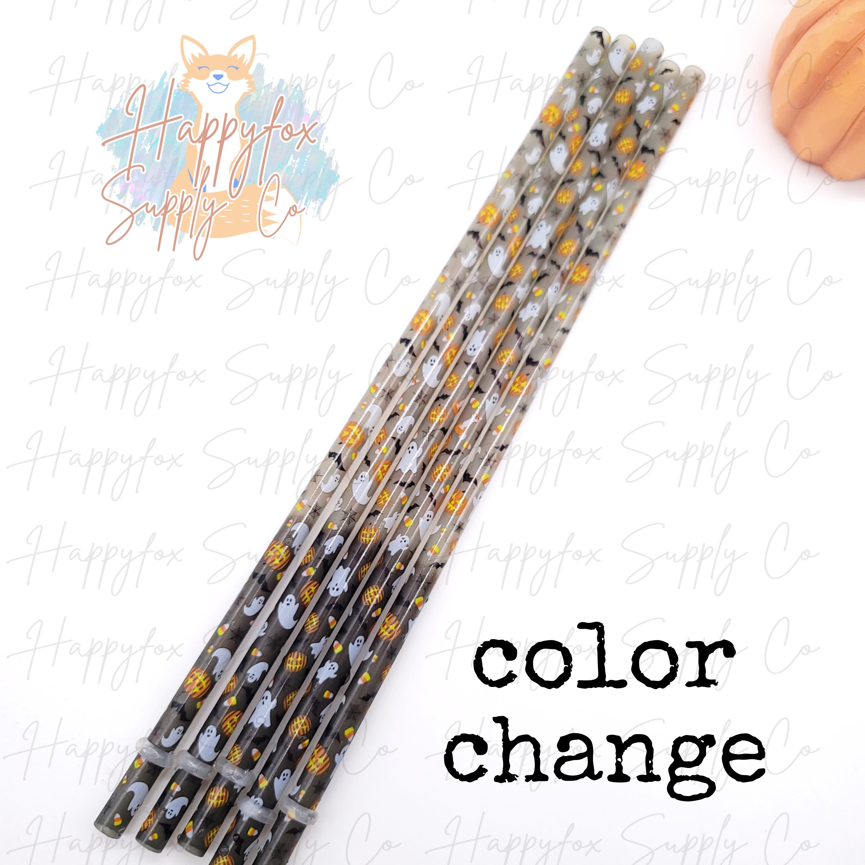 10" Halloween Straws + Color Change Option