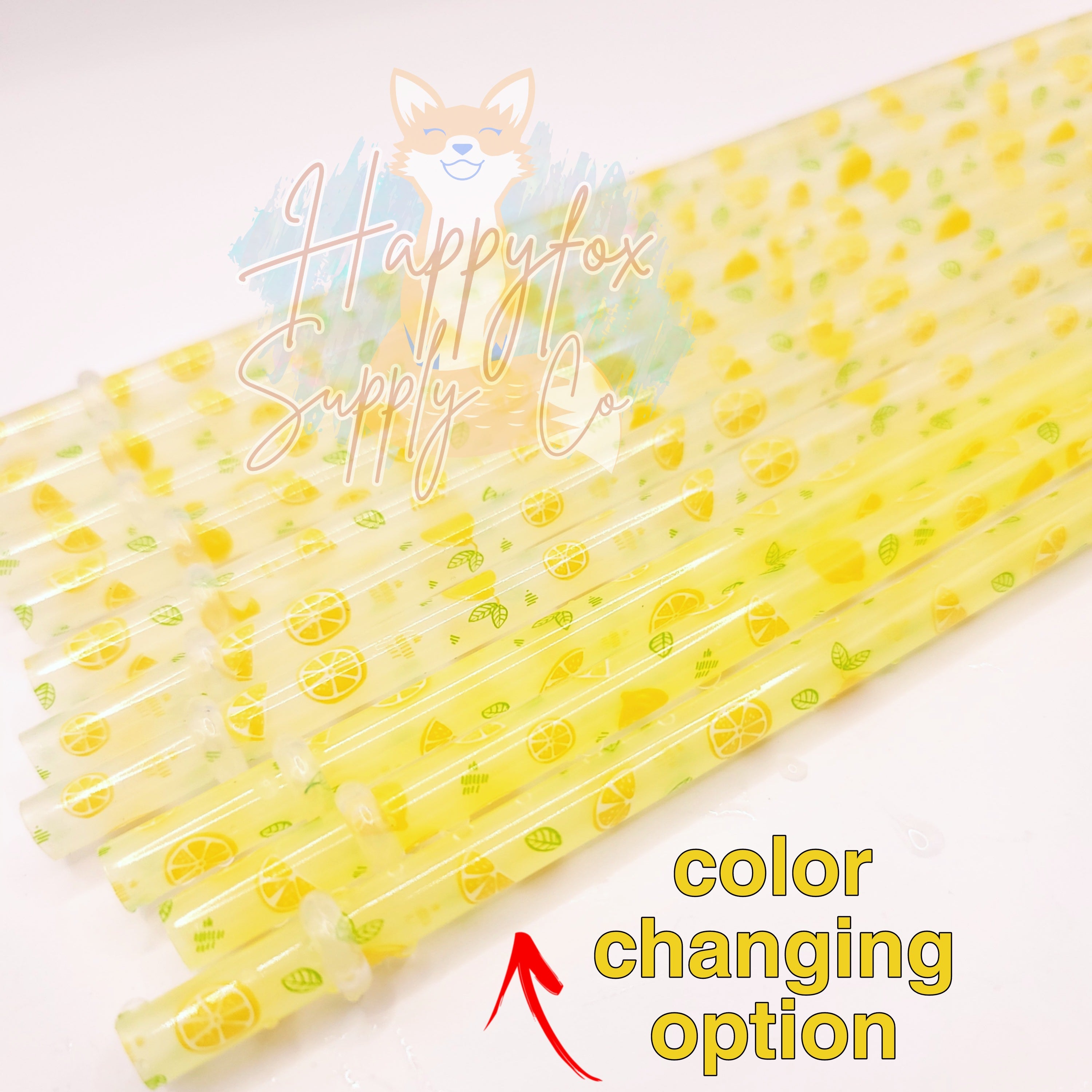 10" Lemon Straws + Color Change Option