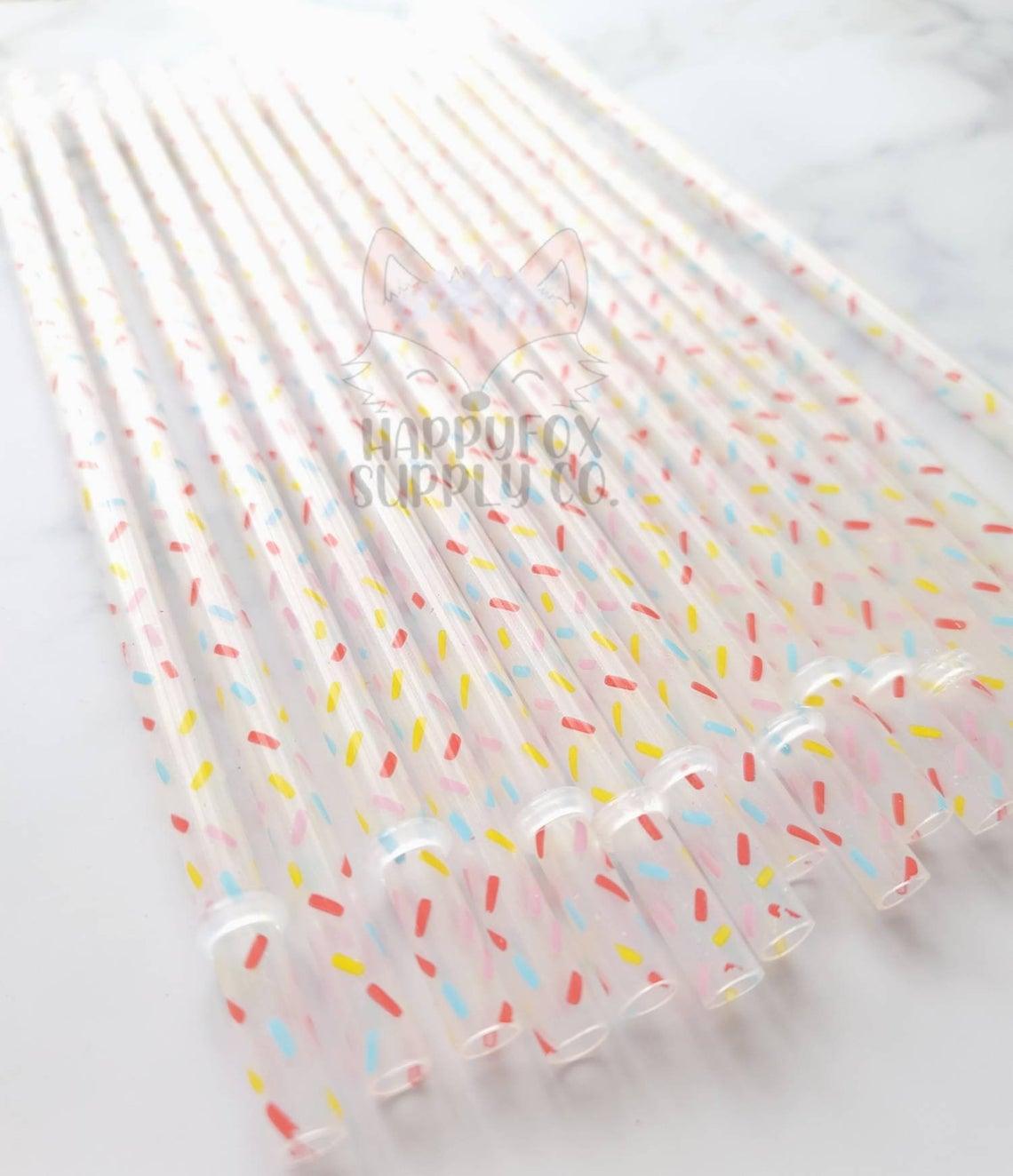 10" Reusable Plastic Sprinkles Straws - Happyfox Supply Co