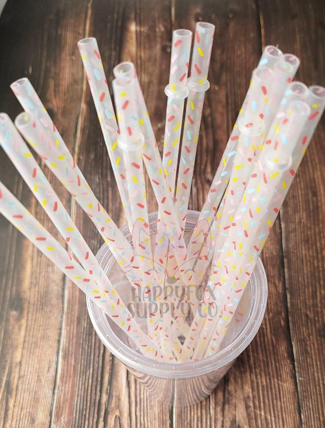 10" Reusable Plastic Sprinkles Straws - Happyfox Supply Co