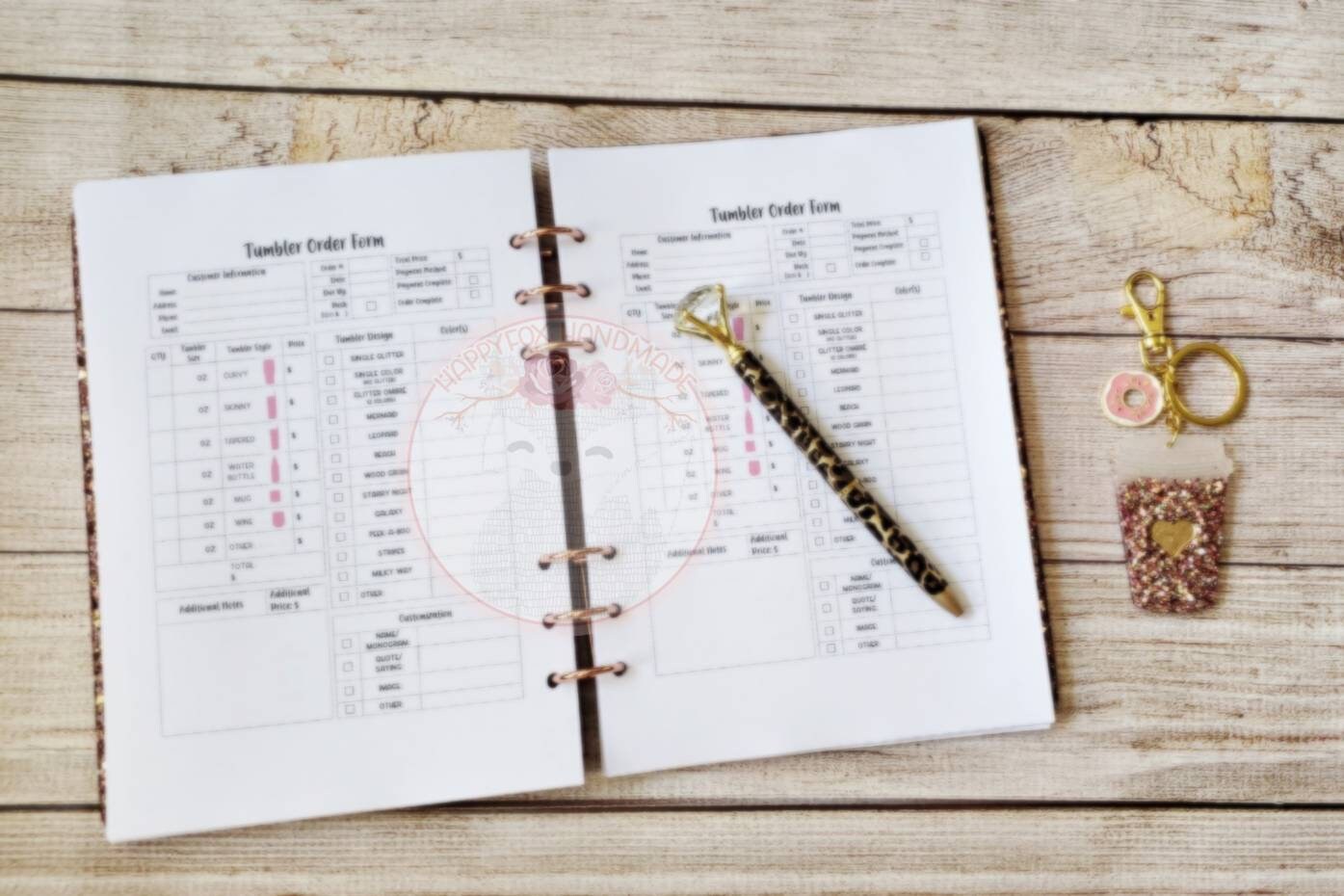 Fillable/Printable Tumbler Order Form Digital Download PDF Format