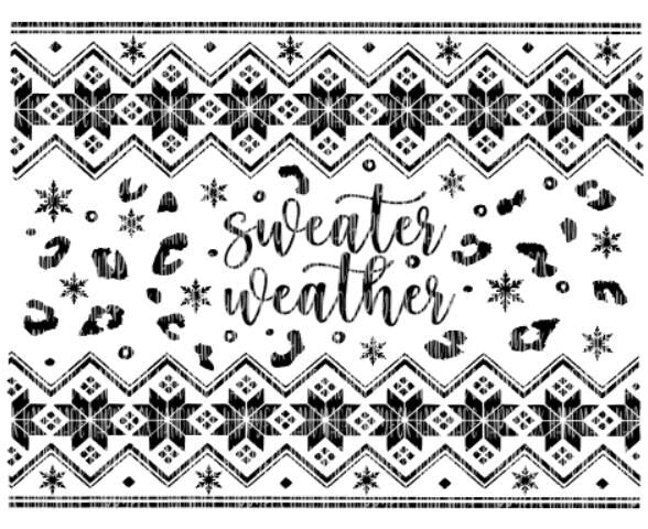 SVG/Waterslide/Sublimation Sweater Weather Leopard Fair Isle Nordic Sweater Pattern Digital Download .png .svg .pdf .jpg
