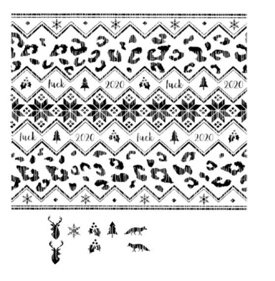 SVG/Waterslide/Sublimation F*ck 2020 Leopard Fair Isle Nordic Sweater Pattern Digital Download .png .svg .pdf .jpg