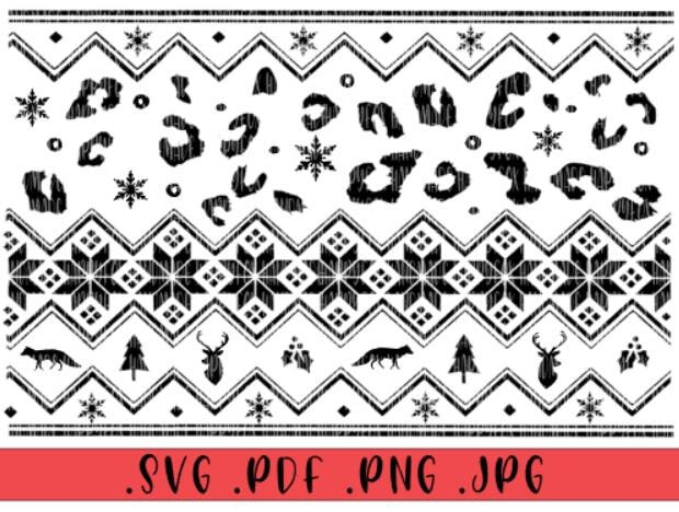 Big Bundle 7 Patterns Fair Isle Sweater Patterns Digital Download .png .svg .pdf .jpg