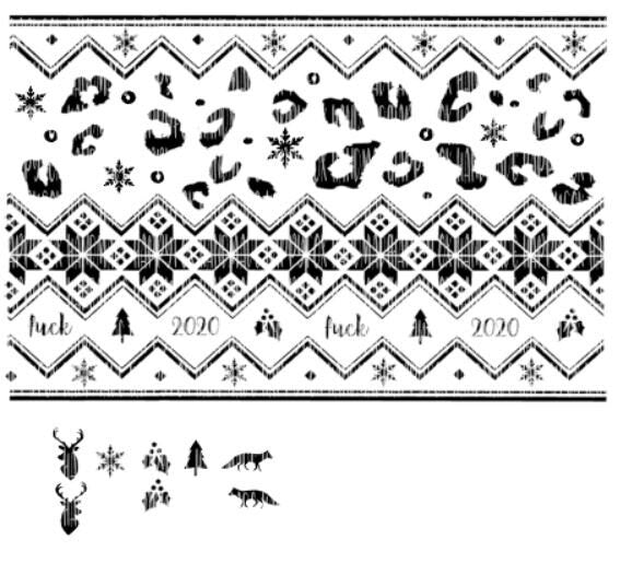 SVG/Waterslide/Sublimation F*ck 2020 Leopard Fair Isle Nordic Sweater Pattern Digital Download .png .svg .pdf .jpg