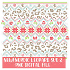 SVG/Waterslide/Sublimation Seamless 2021 Nordic Leopard Pattern Fair Isle Digital Download .png .svg